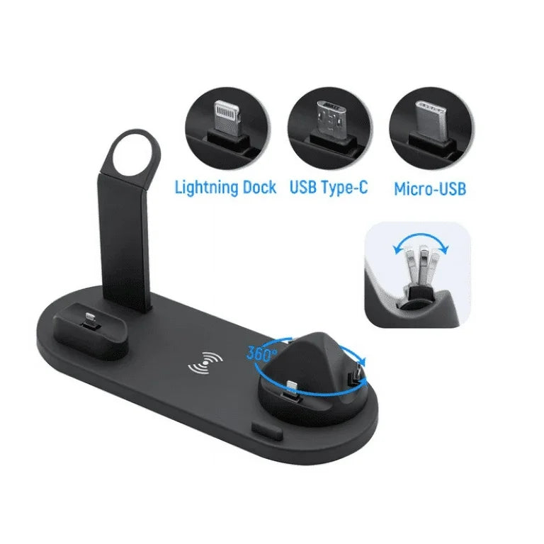 6 in 1 Rotatable Wireless Charging Station