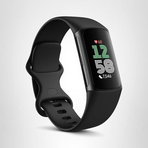 Fitbit Charge 6 Fitness Tracker with Google apps, Heart Rate on Exercise Equipment, 6-Months Premium Membership Included, GPS, Health Tools and More, Gold/Coral, One Size (S & L Bands Included)