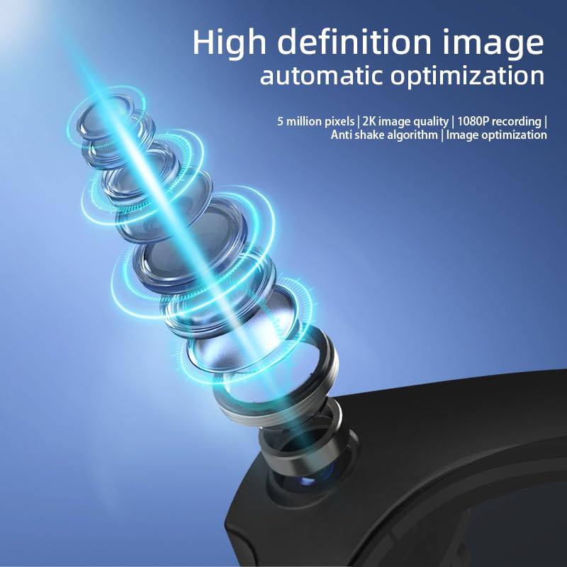 AI Smart Camera Glasses: HD 1080P Video Recording and Photo Taking, Translation, Assistant Conversation, Suitable for Outdoor and Indoor, Cycling, Hiking Travel (Transparent Anti-Blue Light)