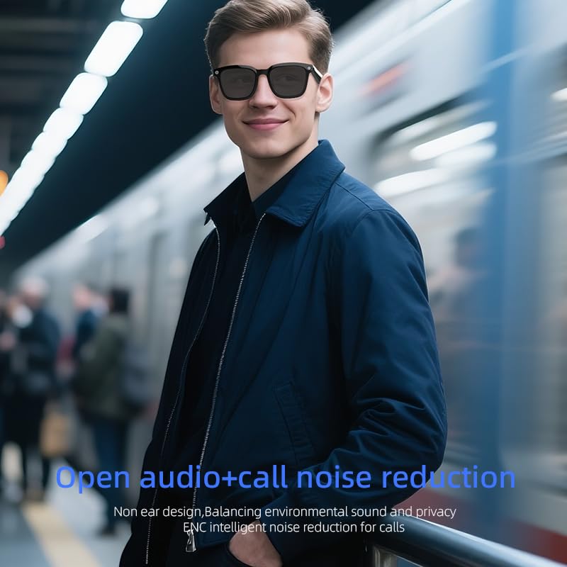 AI Smart Camera Glasses: HD 1080P Video Recording and Photo Taking, Translation, Assistant Conversation, Suitable for Outdoor and Indoor, Cycling, Hiking Travel (Transparent Anti-Blue Light)