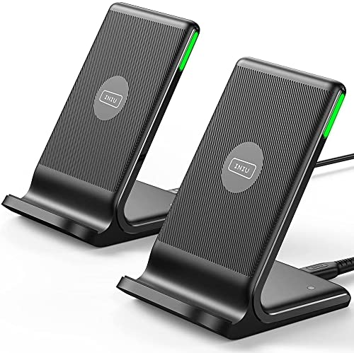 INIU Wireless Charger, 15W Fast Wireless Charging Station with Sleep-Friendly Adaptive Light Compatible with iPhone 17 16 15 14 13 12 Pro Max Samsung Galaxy S25 S24 S23 Note 20 Google etc