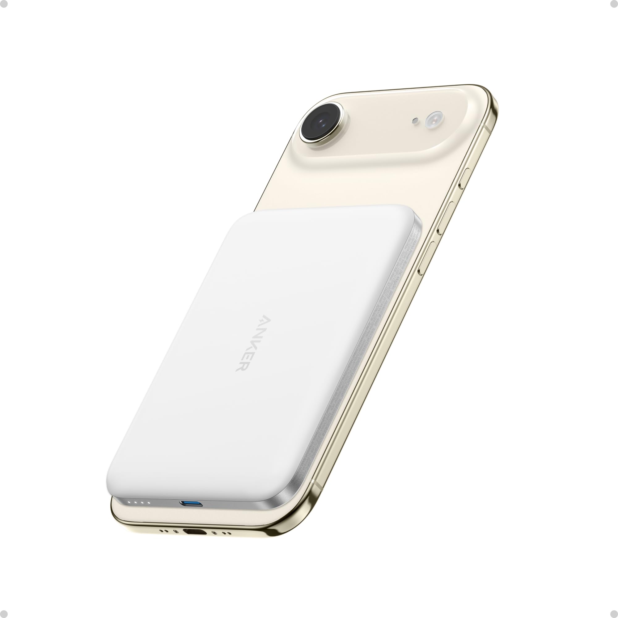 Anker Nano Power Bank, Ultra-Slim 5,000mAh Magnetic Wireless Charging Battery, Qi2 Certified 15W Max MagSafe-Compatible Portable Charger, Ergonomic Design, for iPhone Air/17/16 Series