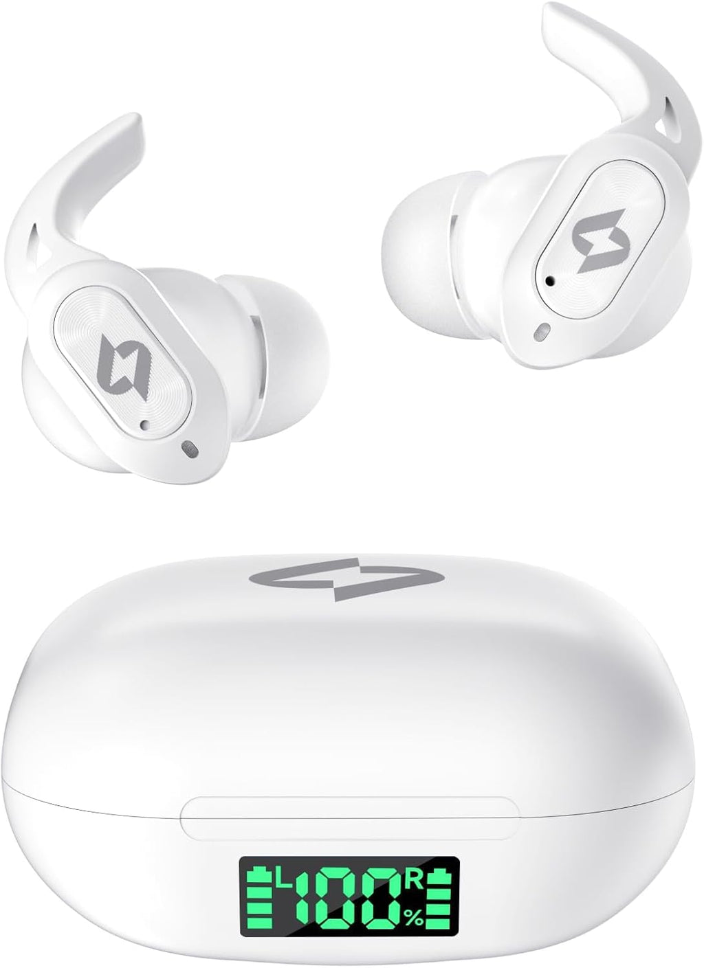 Wireless Headphones Bluetooth Earbuds with Wireless Charging Case 32H Playback LED Display in Ear Earphones Waterproof Ear buds Built in Mic Stereo Bass for iPhone Samsung Android Sport Workout Gym TV