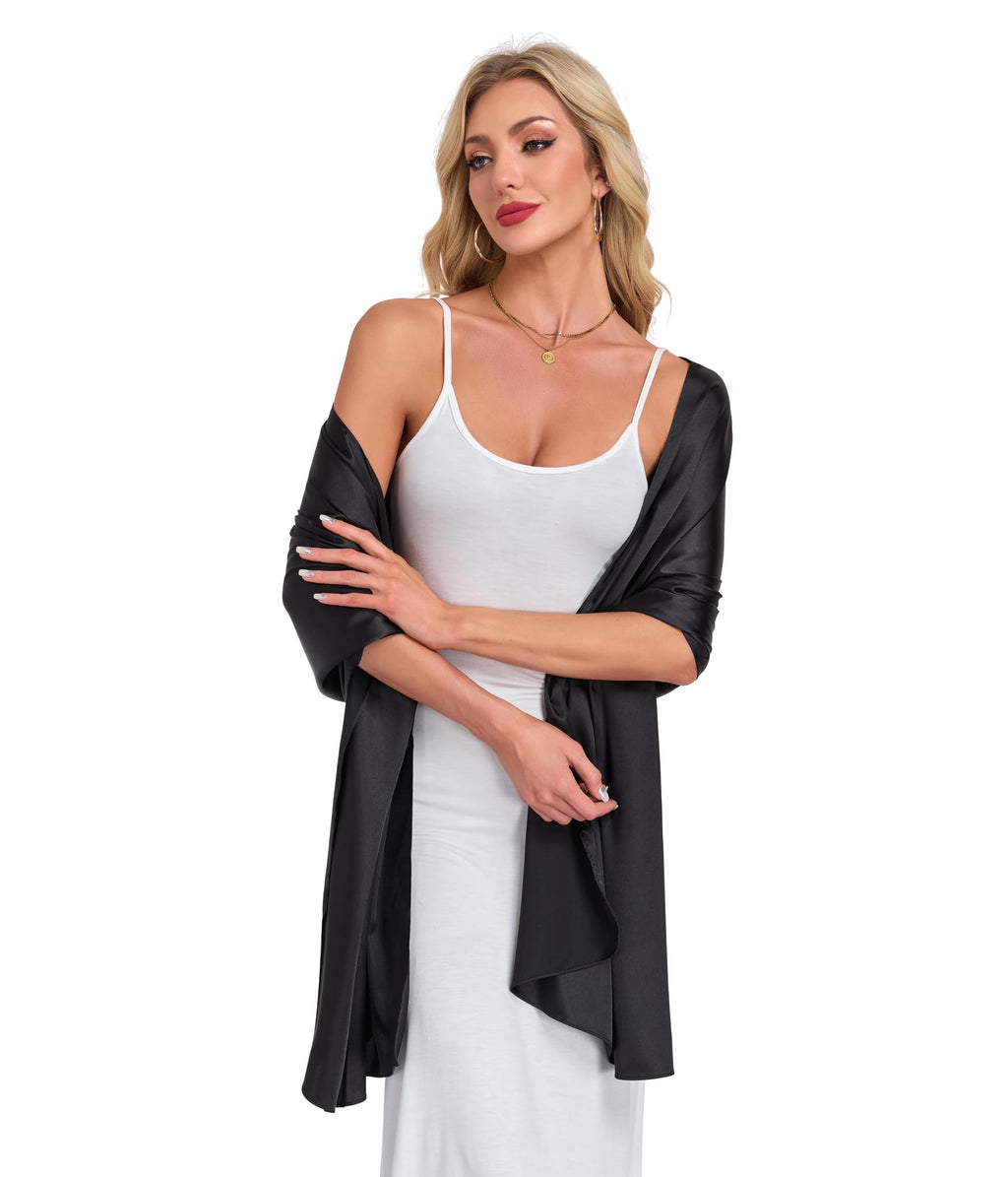 TONGFANTFL Shawls and Wraps for Evening Dresses Satin Women Long Scarf Wedding Guest Shawl