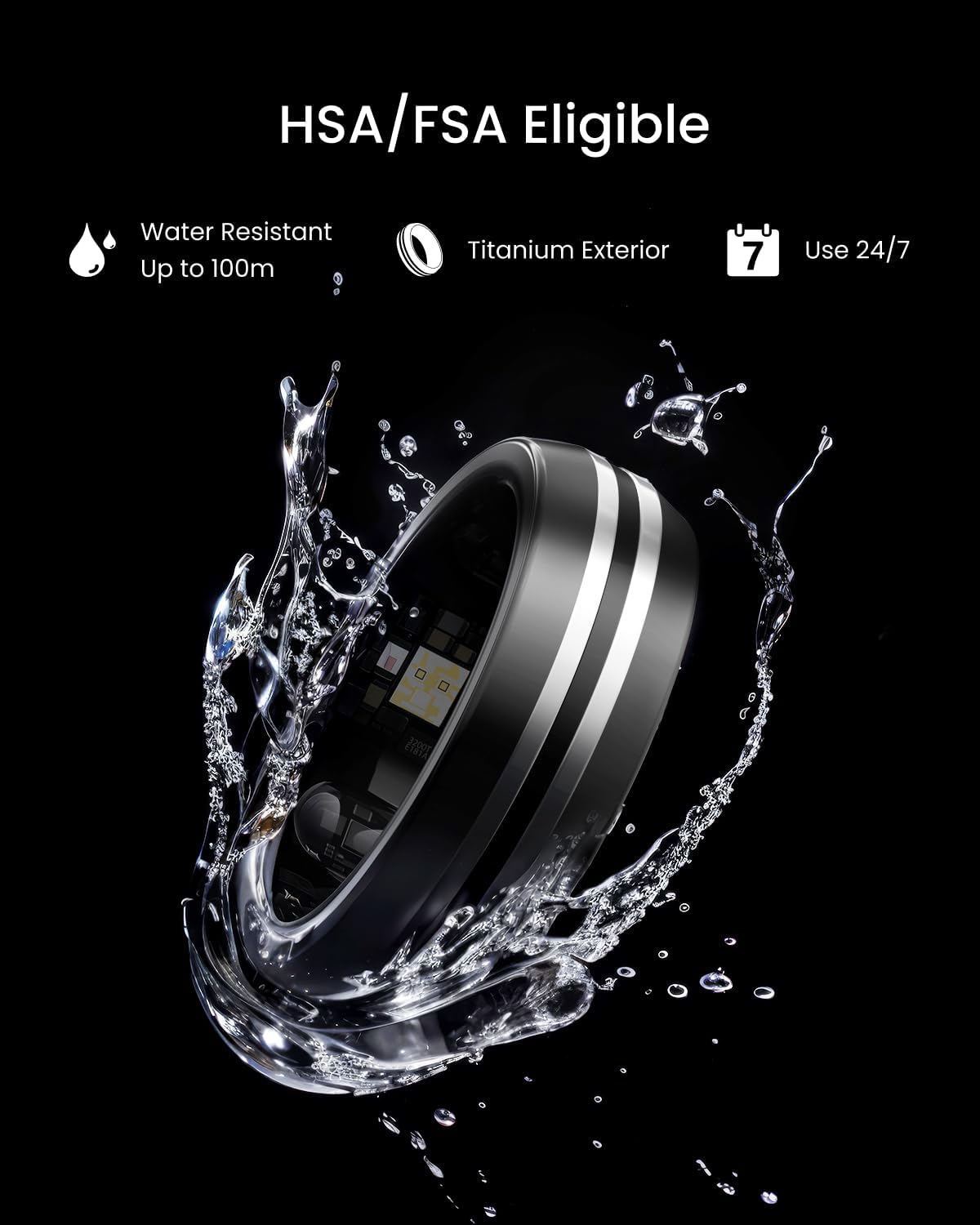 Lynx Smart Ring with Sleep & Activity Tracking – Silver
