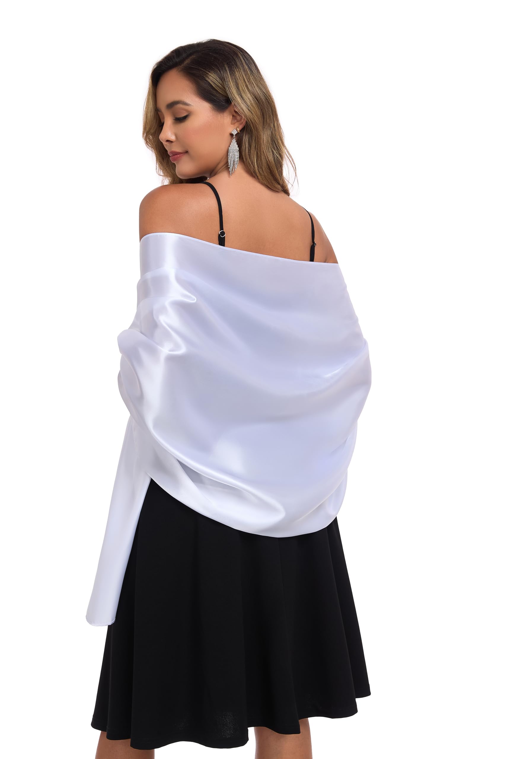 TONGFANTFL Shawls and Wraps for Evening Dresses Satin Women Long Scarf Wedding Guest Shawl