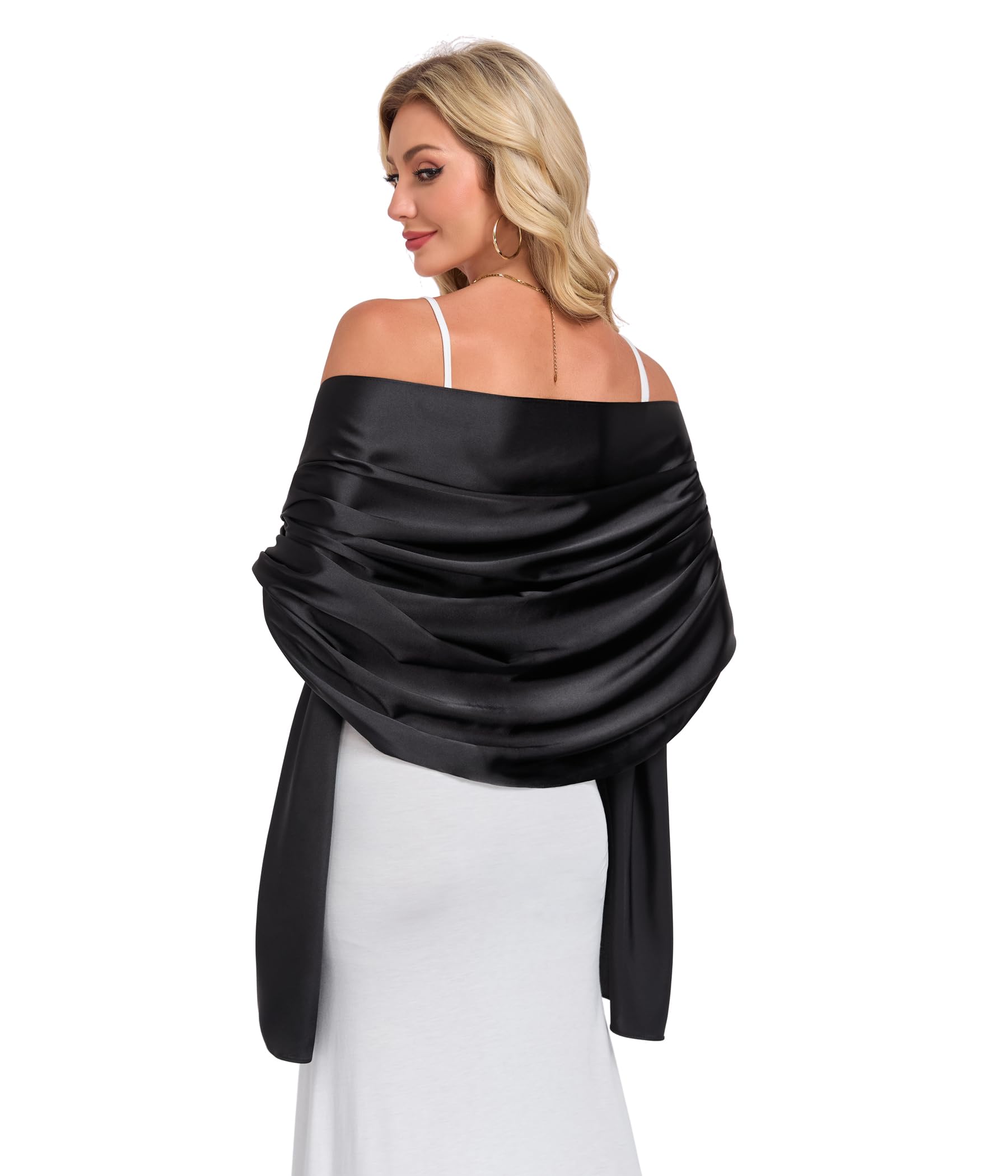 TONGFANTFL Shawls and Wraps for Evening Dresses Satin Women Long Scarf Wedding Guest Shawl