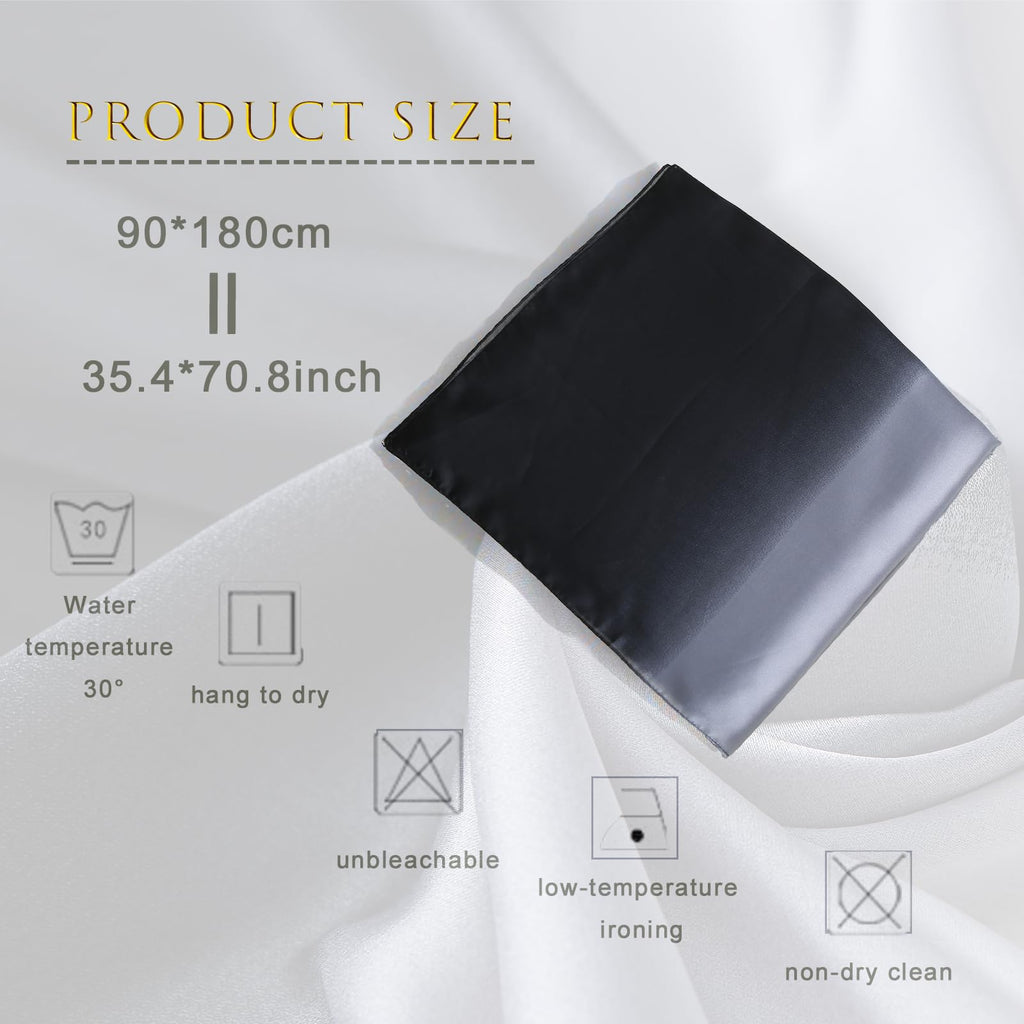 ZMC Long Silk Feeling Scarf 70 * 35", Gradient Scarf Sun-proof Shawl Wrap Headscarf for Women Spring Summer