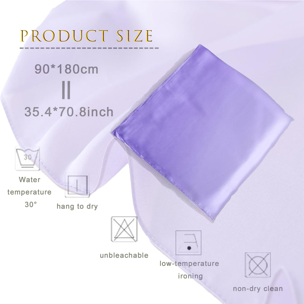 ZMC Long Silk Feeling Scarf 70 * 35", Gradient Scarf Sun-proof Shawl Wrap Headscarf for Women Spring Summer