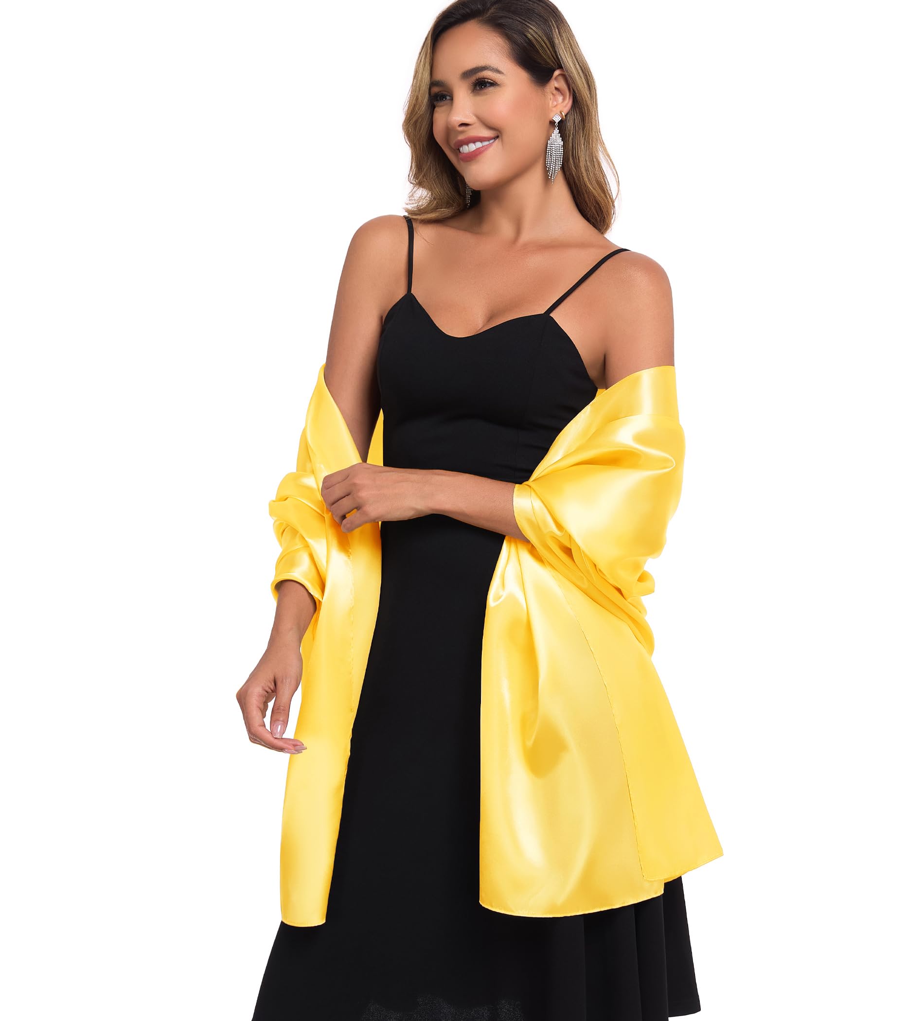 TONGFANTFL Shawls and Wraps for Evening Dresses Satin Women Long Scarf Wedding Guest Shawl