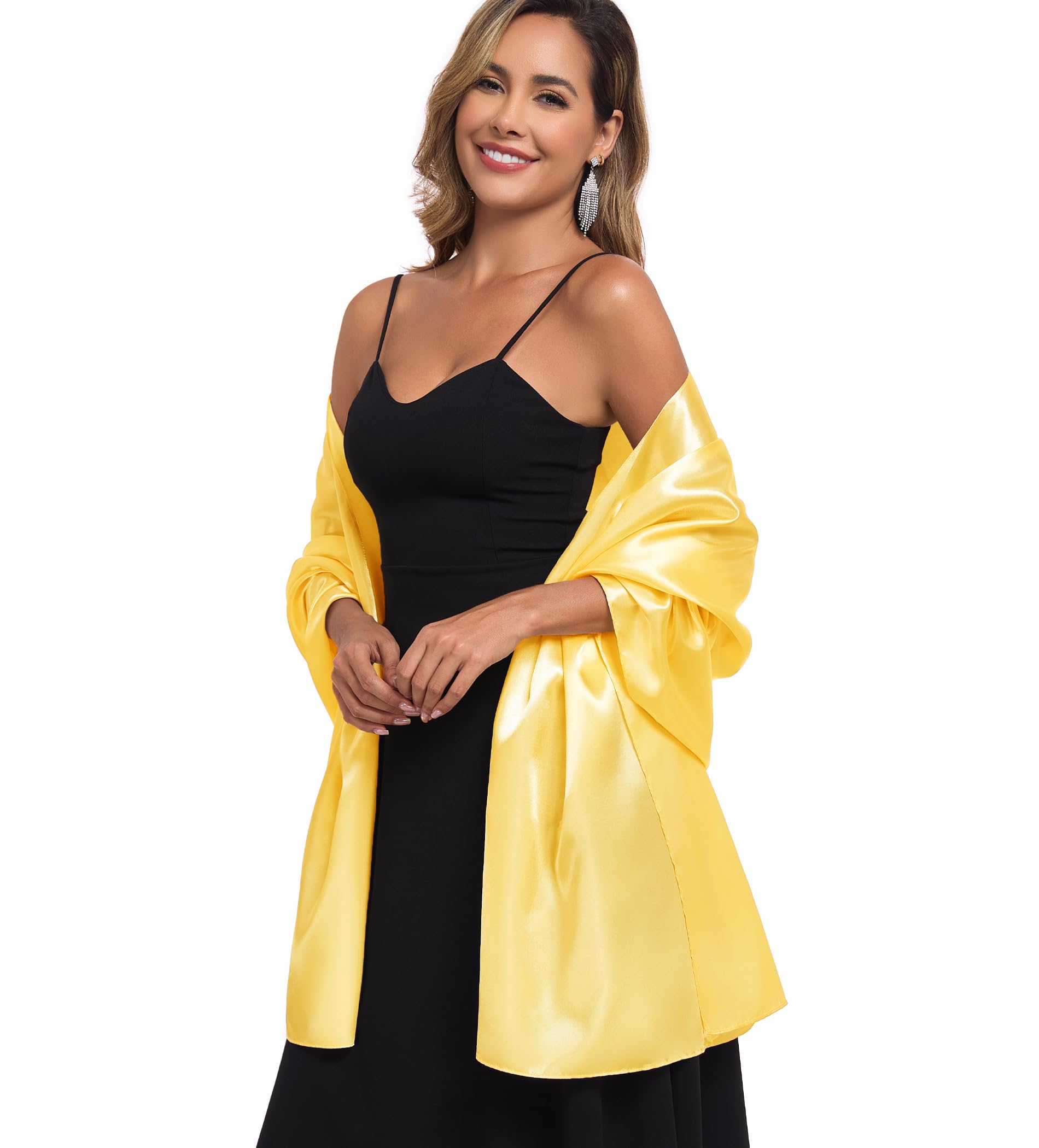 TONGFANTFL Shawls and Wraps for Evening Dresses Satin Women Long Scarf Wedding Guest Shawl