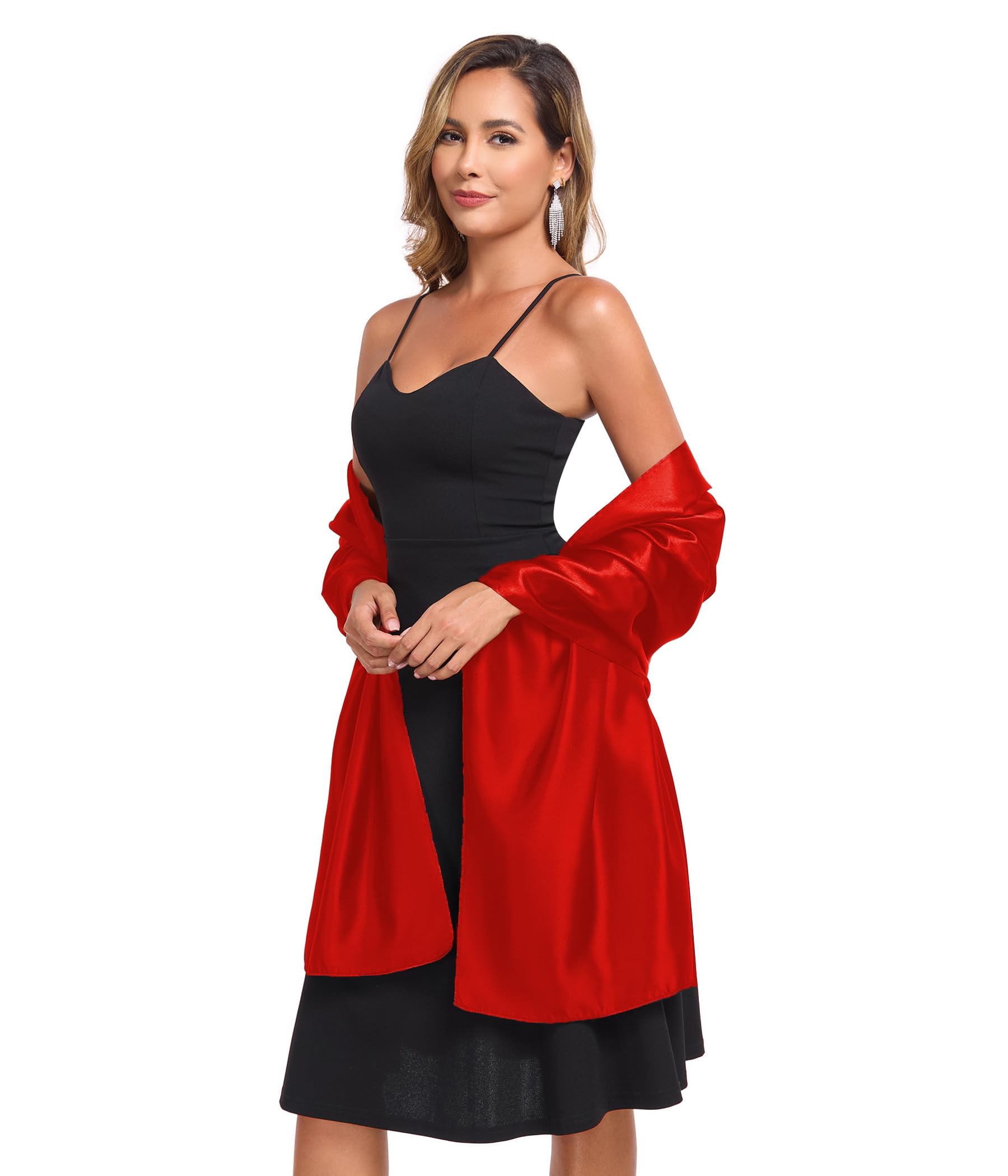 TONGFANTFL Shawls and Wraps for Evening Dresses Satin Women Long Scarf Wedding Guest Shawl