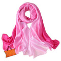 ZMC Long Silk Feeling Scarf 70 * 35", Gradient Scarf Sun-proof Shawl Wrap Headscarf for Women Spring Summer