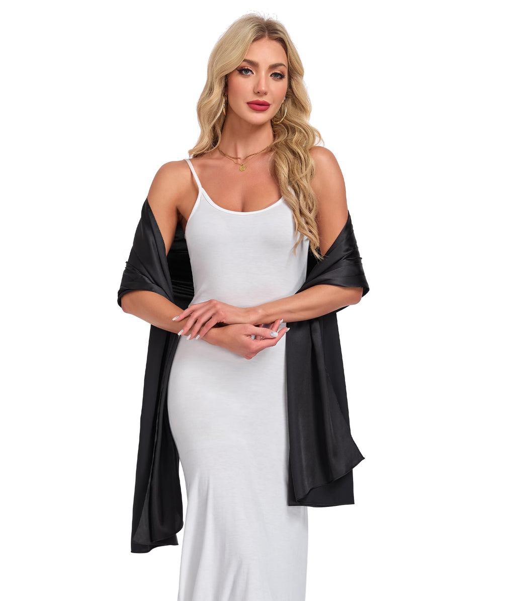 TONGFANTFL Shawls and Wraps for Evening Dresses Satin Women Long Scarf Wedding Guest Shawl