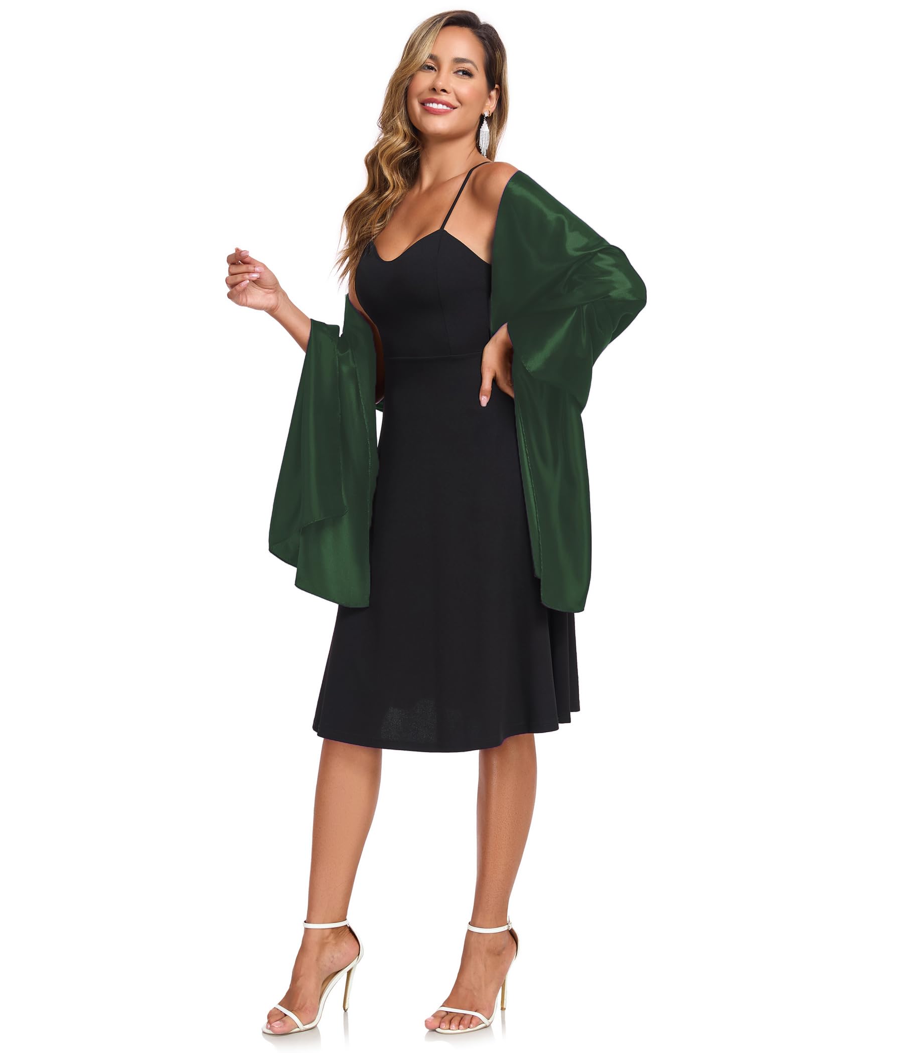 TONGFANTFL Shawls and Wraps for Evening Dresses Satin Women Long Scarf Wedding Guest Shawl