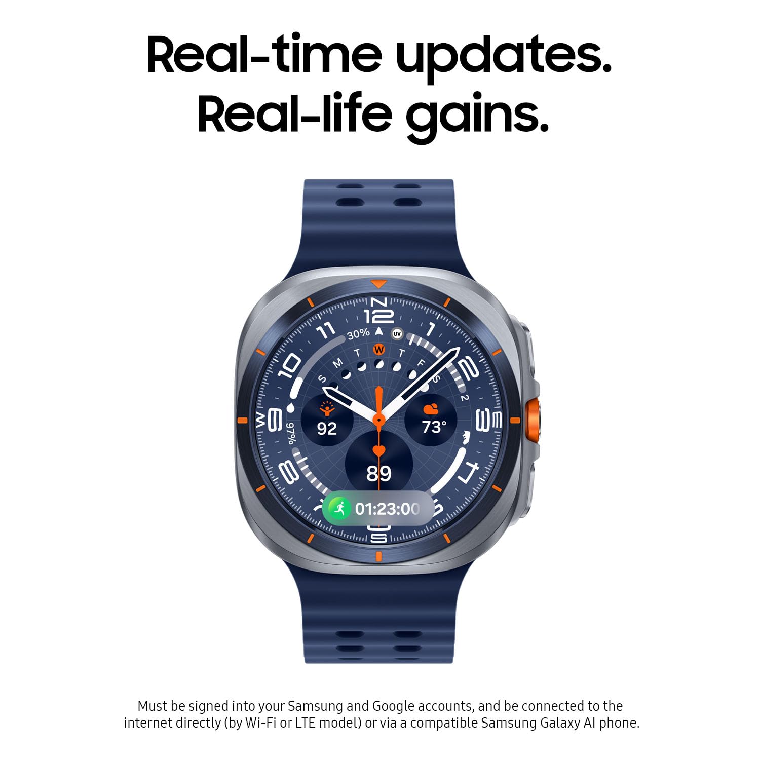Samsung Galaxy Watch Ultra (2025) 47mm LTE Smartwatch, Titanium Casing, Advanced Sleep Coaching, Running Coach, Energy Score, Heart Rate Tracking, GPS, Titanium Blue [US Version, 2 Yr Warranty]