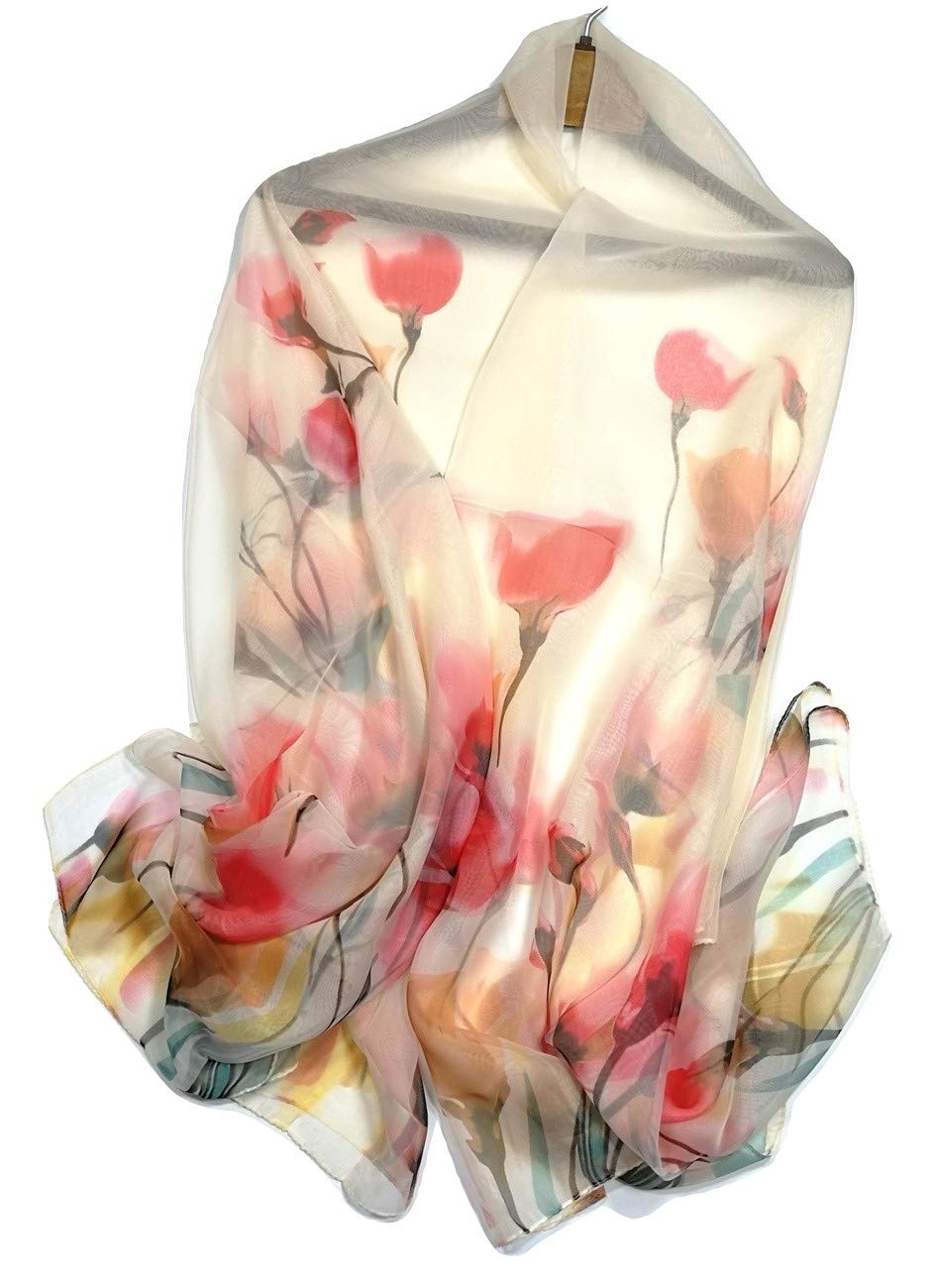 Shanlin Super Large Silk Feel Floral Scarves for Women in Gift Box