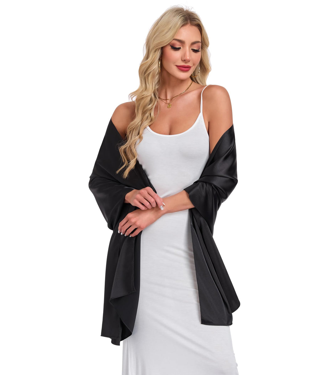 TONGFANTFL Shawls and Wraps for Evening Dresses Satin Women Long Scarf Wedding Guest Shawl