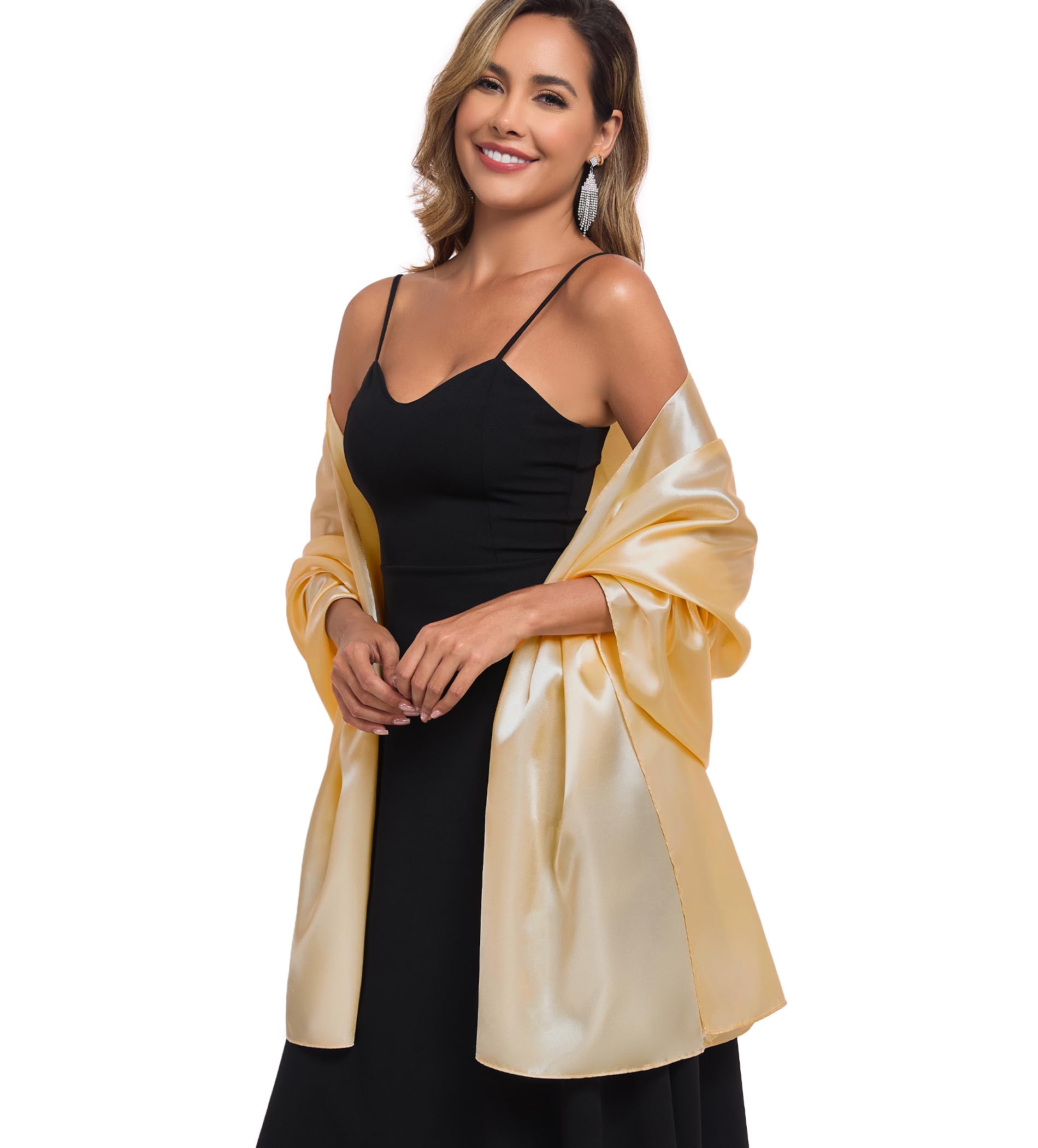 TONGFANTFL Shawls and Wraps for Evening Dresses Satin Women Long Scarf Wedding Guest Shawl