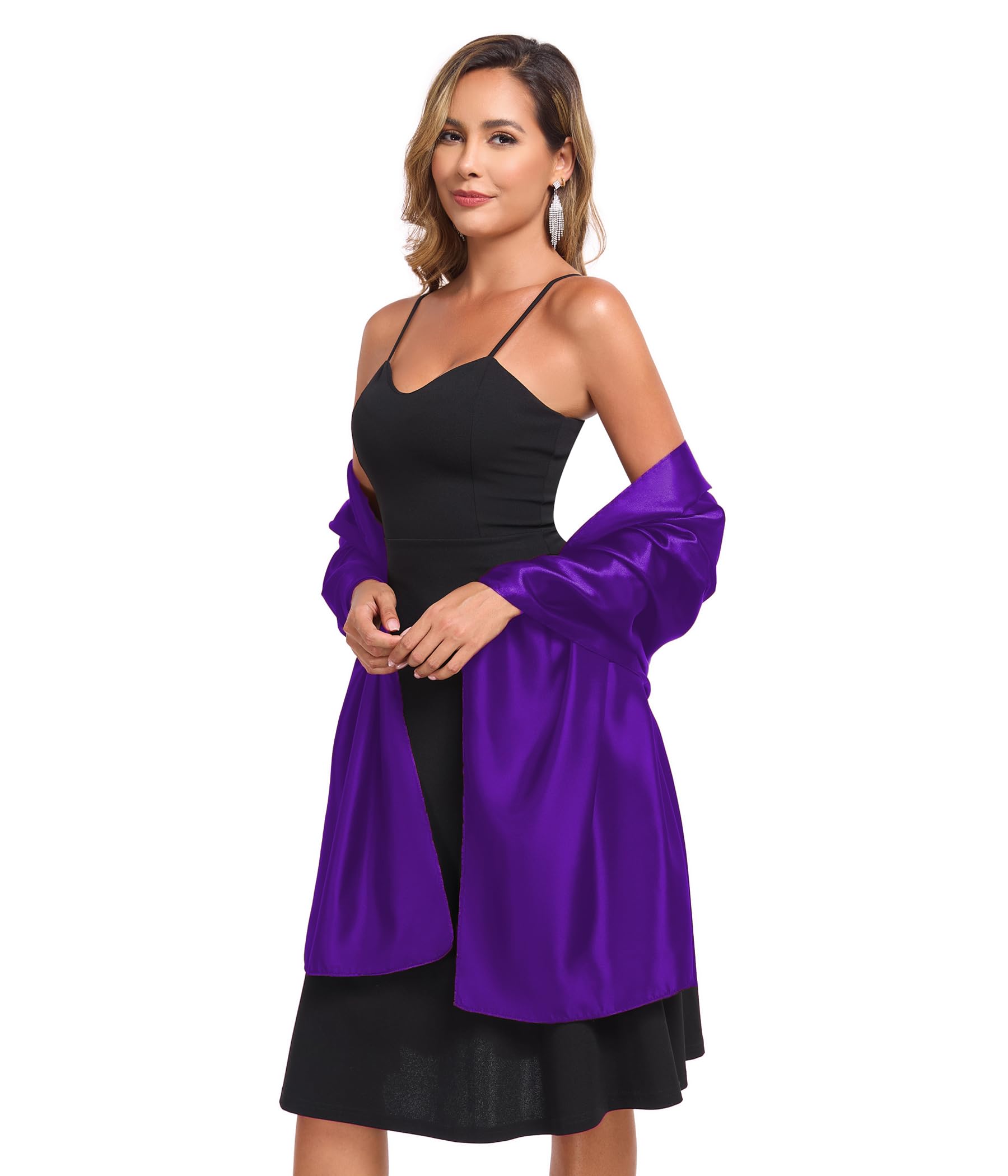 TONGFANTFL Shawls and Wraps for Evening Dresses Satin Women Long Scarf Wedding Guest Shawl