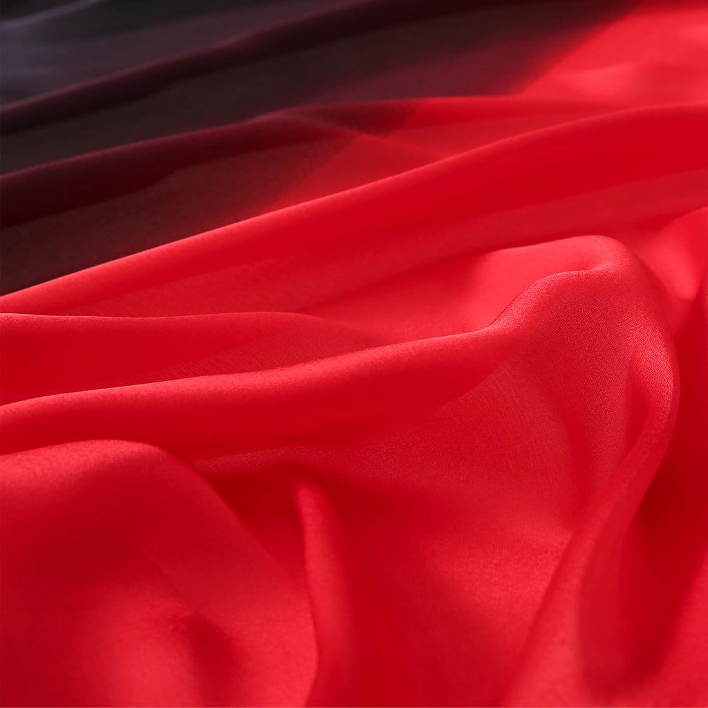 ZMC Long Silk Feeling Scarf 70 * 35", Gradient Scarf Sun-proof Shawl Wrap Headscarf for Women Spring Summer