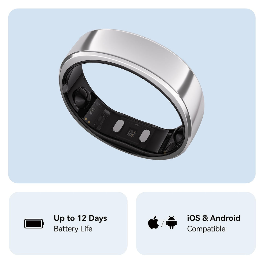 RingConn Gen 2, World’s First Smart Ring with Sleep Apnea Monitoring, No APP Subscription, 12-Day Battery Life, Stress/Heart Rate/Women's Health Tracker, Android & iOS Compatible (Black, Size 10)