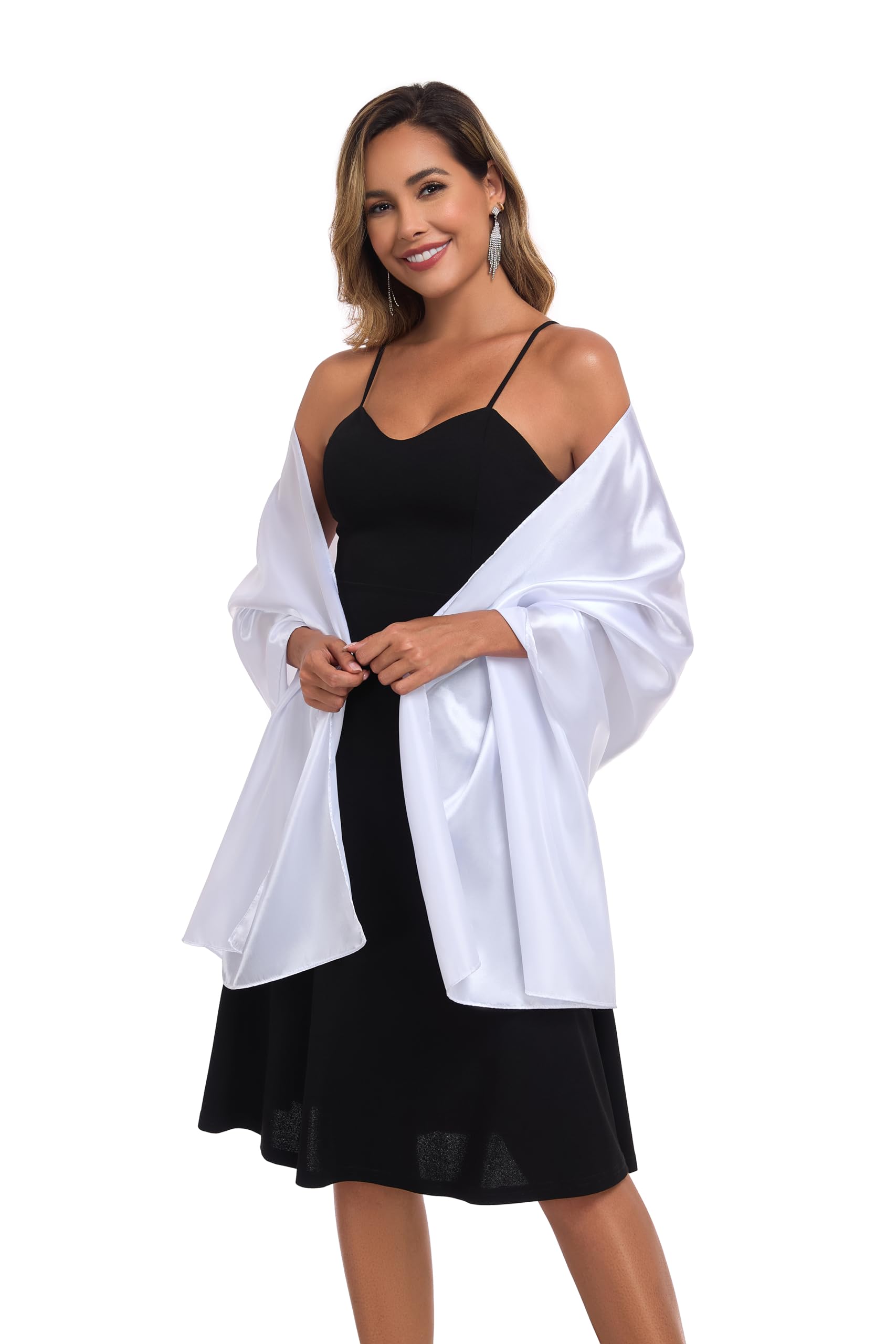 TONGFANTFL Shawls and Wraps for Evening Dresses Satin Women Long Scarf Wedding Guest Shawl