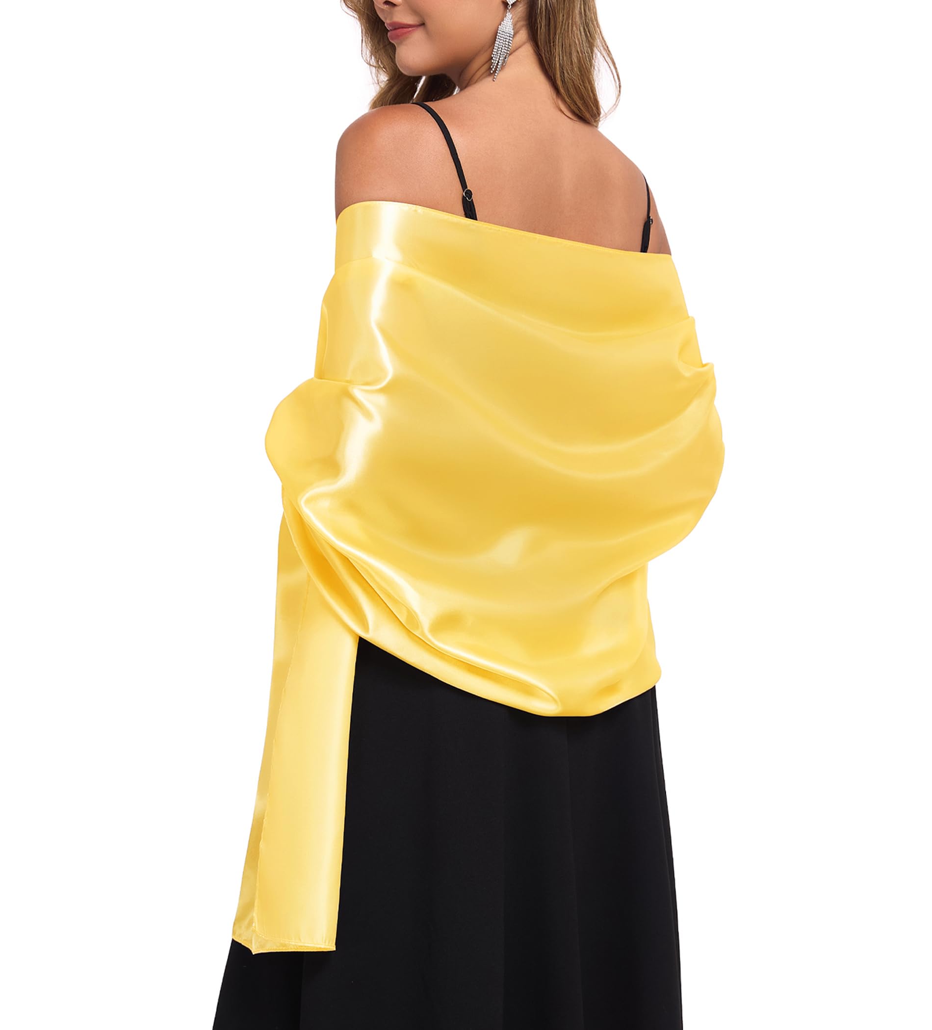 TONGFANTFL Shawls and Wraps for Evening Dresses Satin Women Long Scarf Wedding Guest Shawl