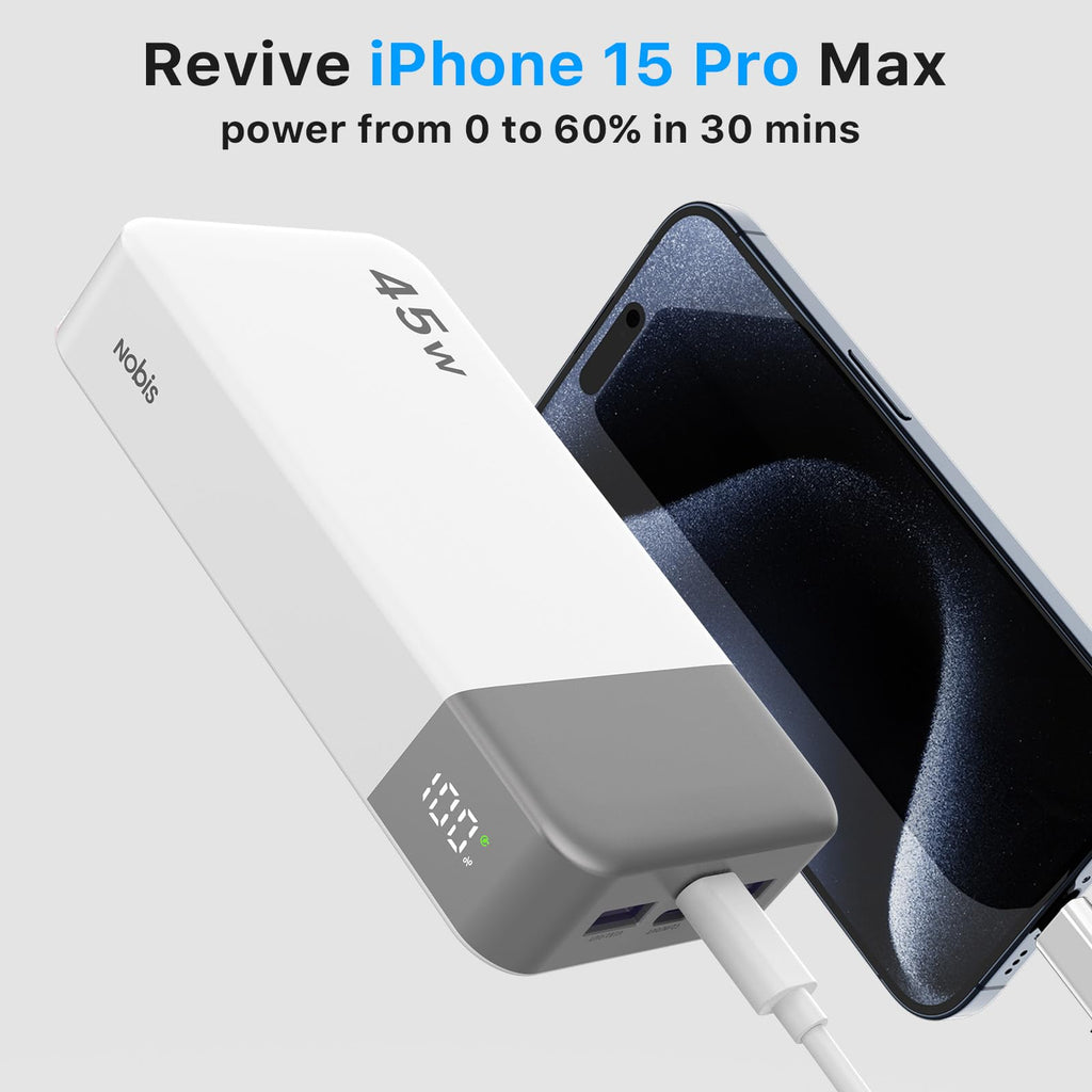 NOBIS Portable Charger 45W 20000mAh Power Bank Fast Charging