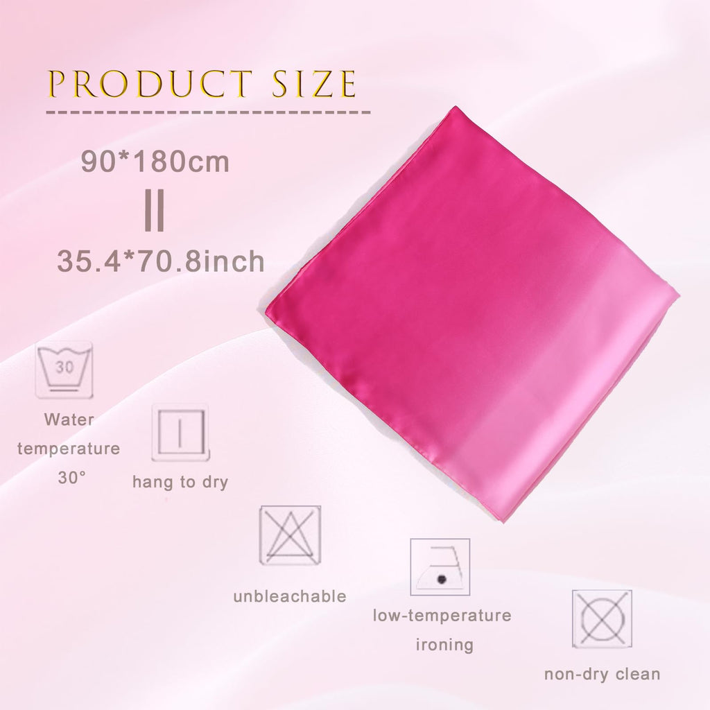 ZMC Long Silk Feeling Scarf 70 * 35", Gradient Scarf Sun-proof Shawl Wrap Headscarf for Women Spring Summer