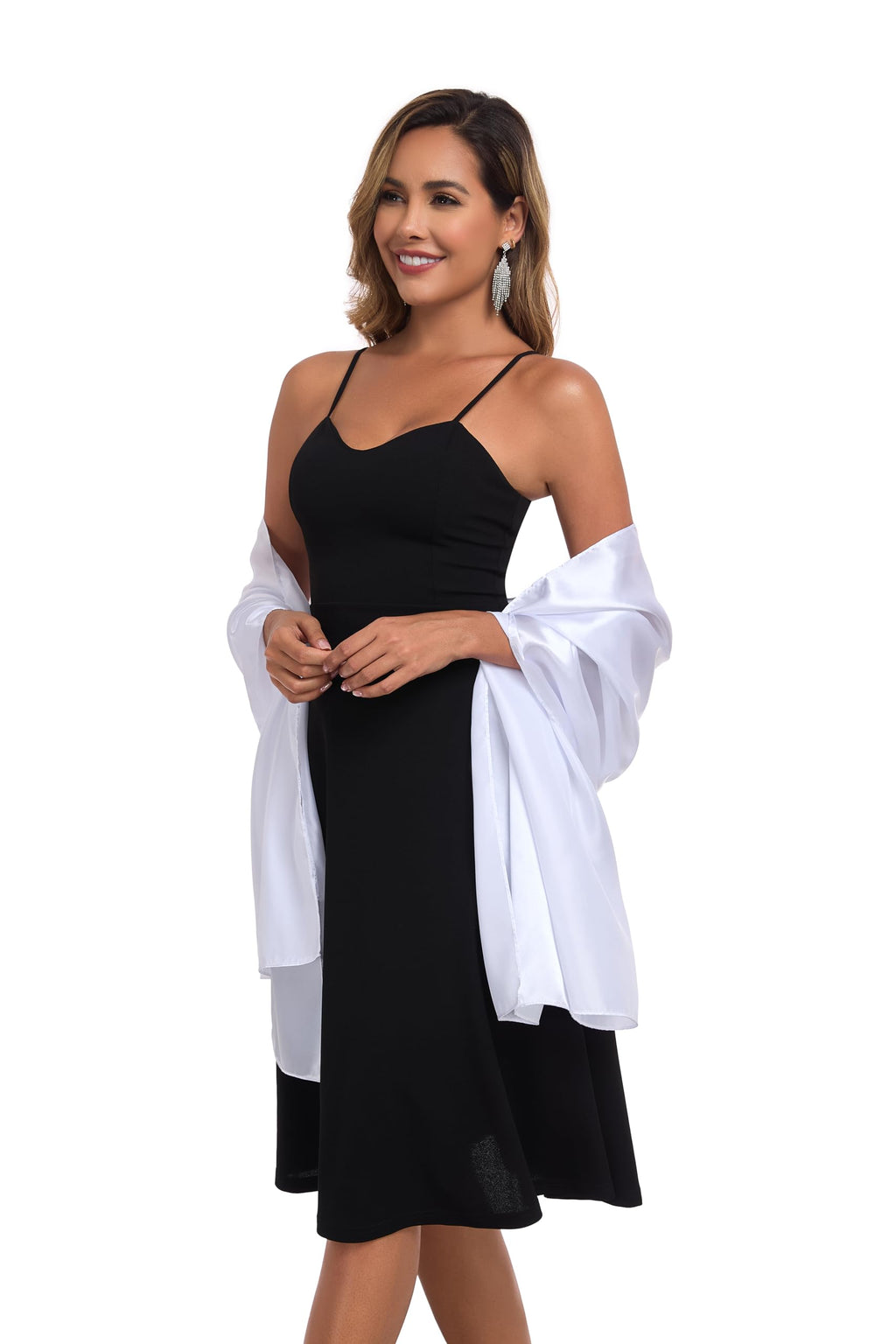 TONGFANTFL Shawls and Wraps for Evening Dresses Satin Women Long Scarf Wedding Guest Shawl