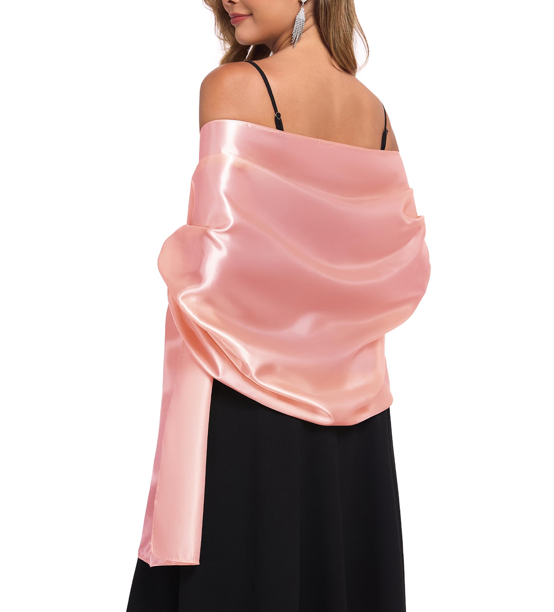 TONGFANTFL Shawls and Wraps for Evening Dresses Satin Women Long Scarf Wedding Guest Shawl