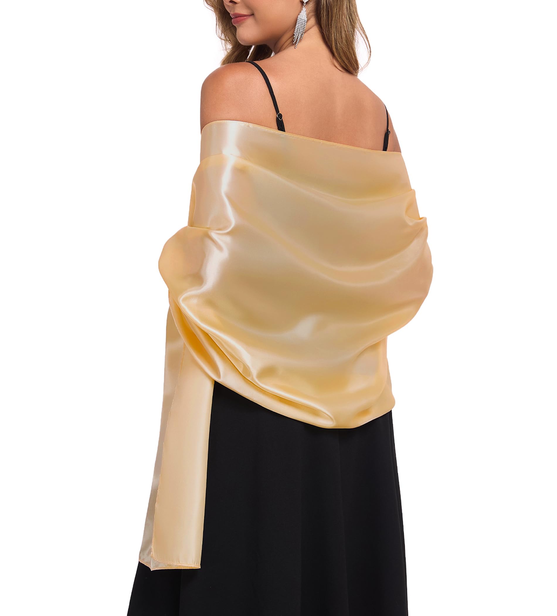 TONGFANTFL Shawls and Wraps for Evening Dresses Satin Women Long Scarf Wedding Guest Shawl