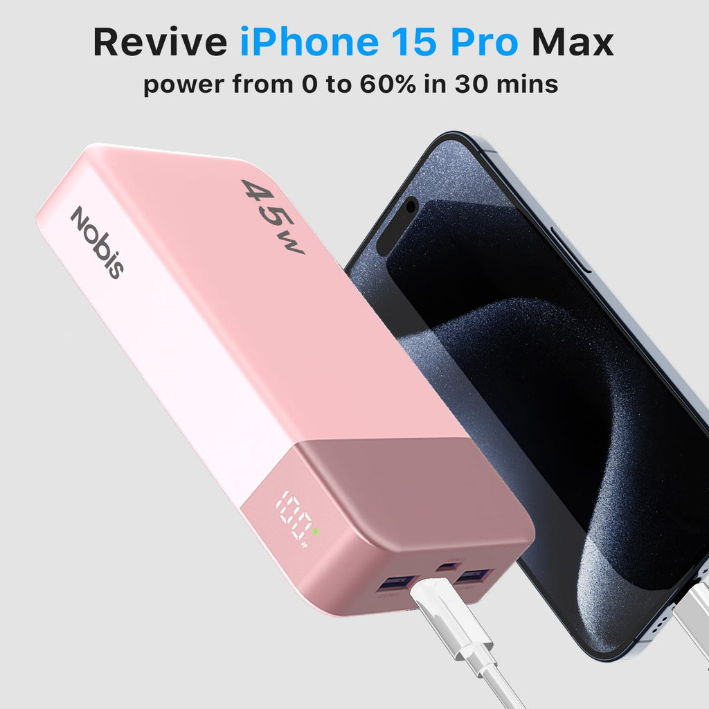NOBIS Portable Charger 45W 20000mAh Power Bank Fast Charging