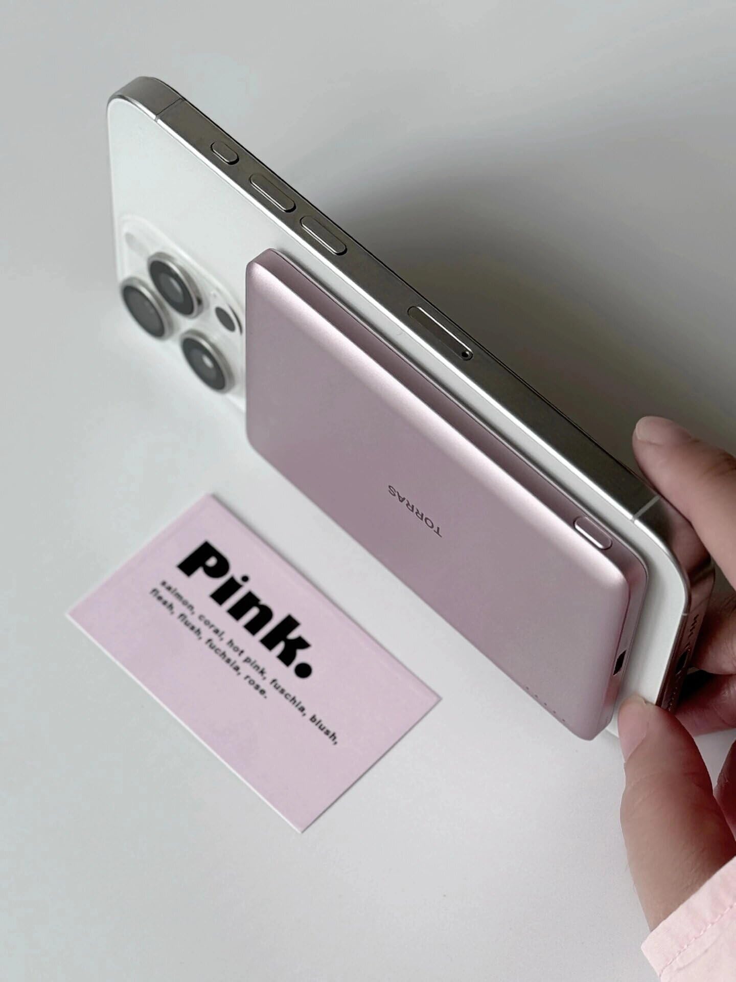 TORRAS MiniMag Power Bank, Ultra Slim 5,000mAh Wireless Portable Charger with USB-C Cable, Fast Charging iPhone Air Magnetic Battery Pack, Compatible for iPhone 17/16/15/14/13/12, Glacier Gray