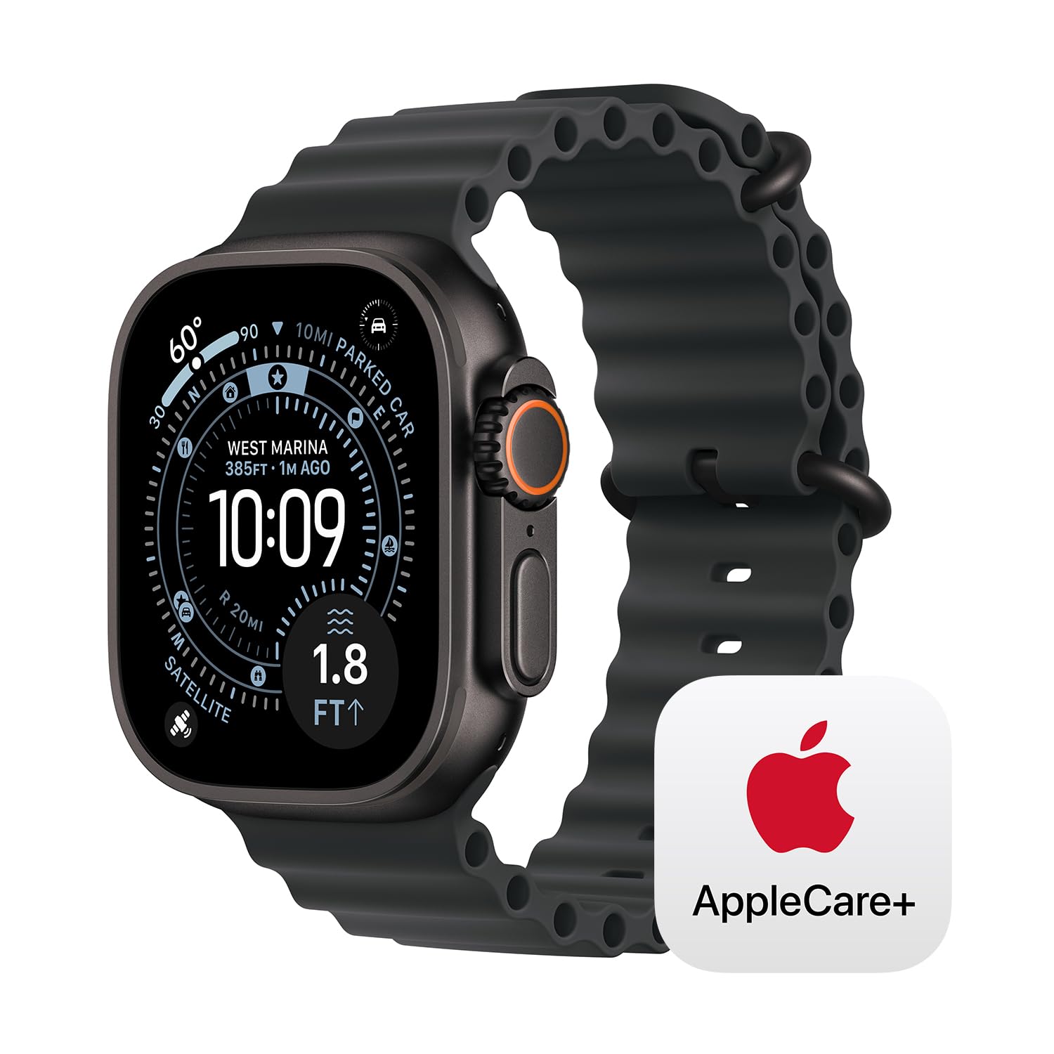 Apple Watch Ultra 3 [GPS + Cellular 49mm] Running & Multisport Smartwatch w/Rugged Titanium Case w/Black Ocean Band. Satellite Communications, Advanced Health & Fitness Tracking