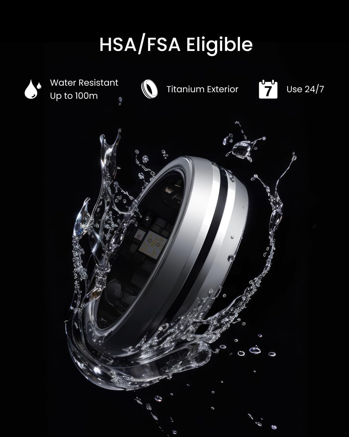 Lynx Smart Ring with Sleep & Activity Tracking – Silver