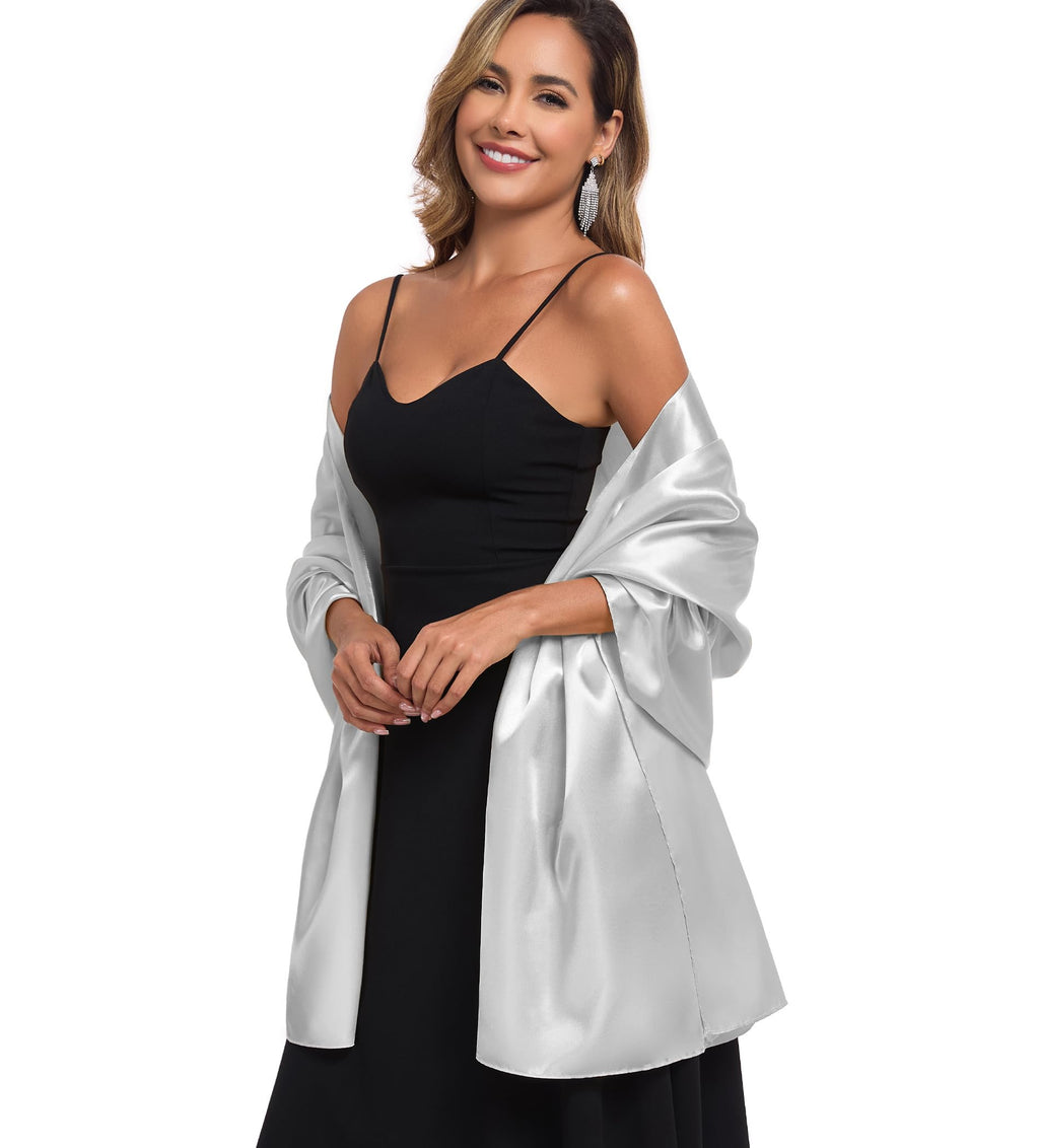 TONGFANTFL Shawls and Wraps for Evening Dresses Satin Women Long Scarf Wedding Guest Shawl