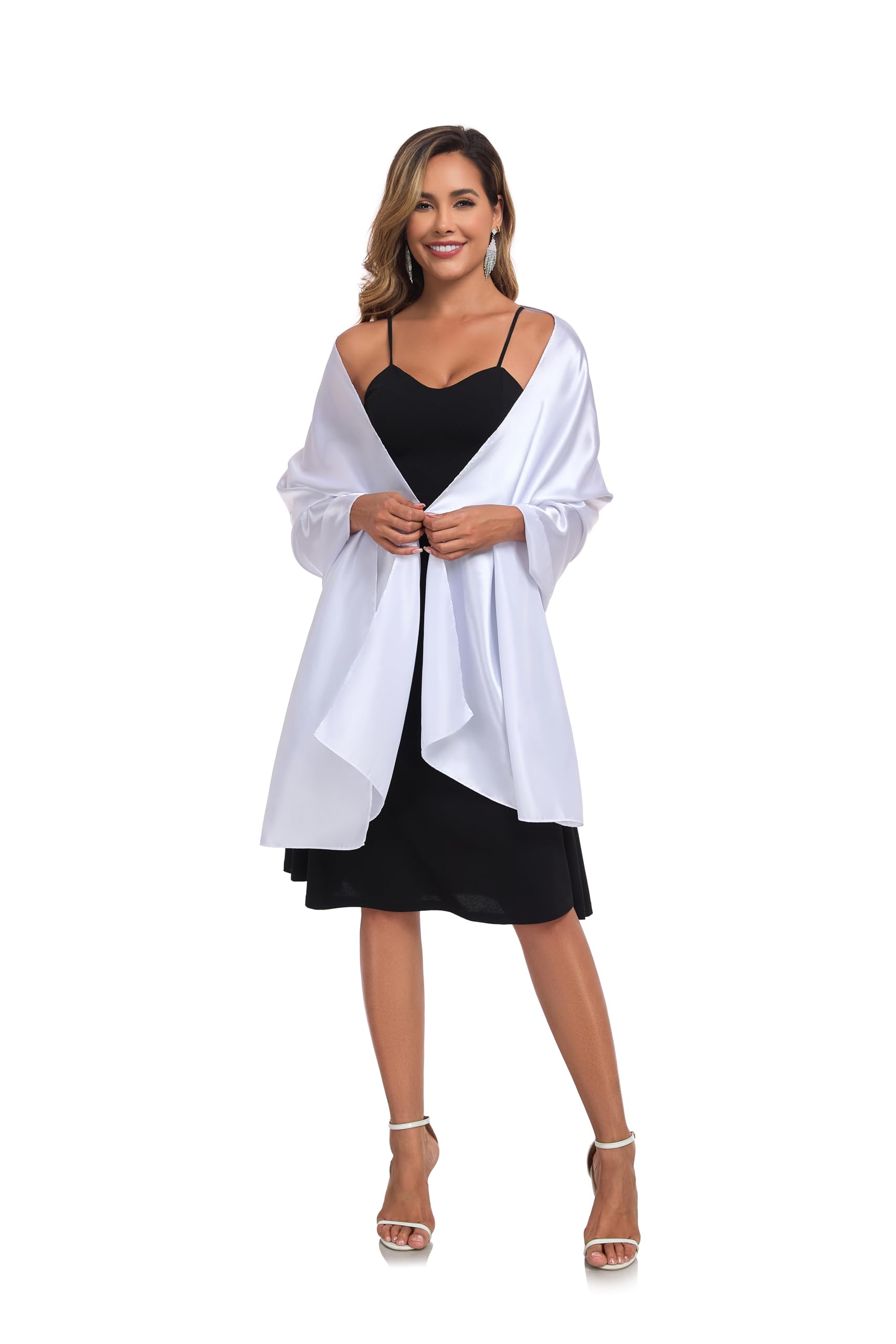 TONGFANTFL Shawls and Wraps for Evening Dresses Satin Women Long Scarf Wedding Guest Shawl