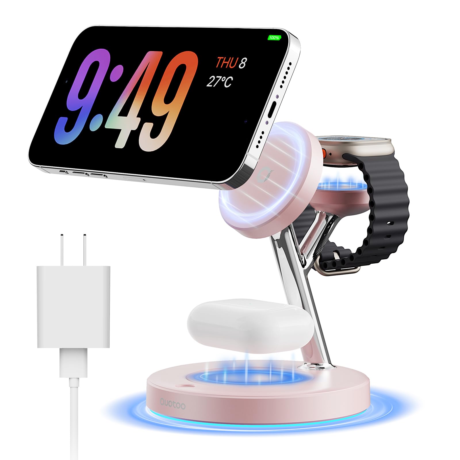 New 3 in 1 Charging Station for Apple Compatible with Magsafe Charger Stand for iPhone 17 16 15 14 13 12 Wireless Charging Station for AirPods Wireless Charger for iWatch Series