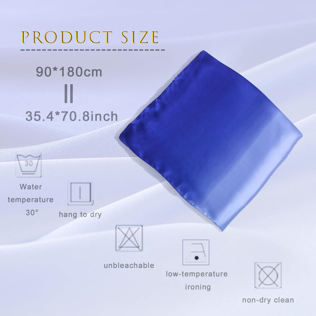 ZMC Long Silk Feeling Scarf 70 * 35", Gradient Scarf Sun-proof Shawl Wrap Headscarf for Women Spring Summer