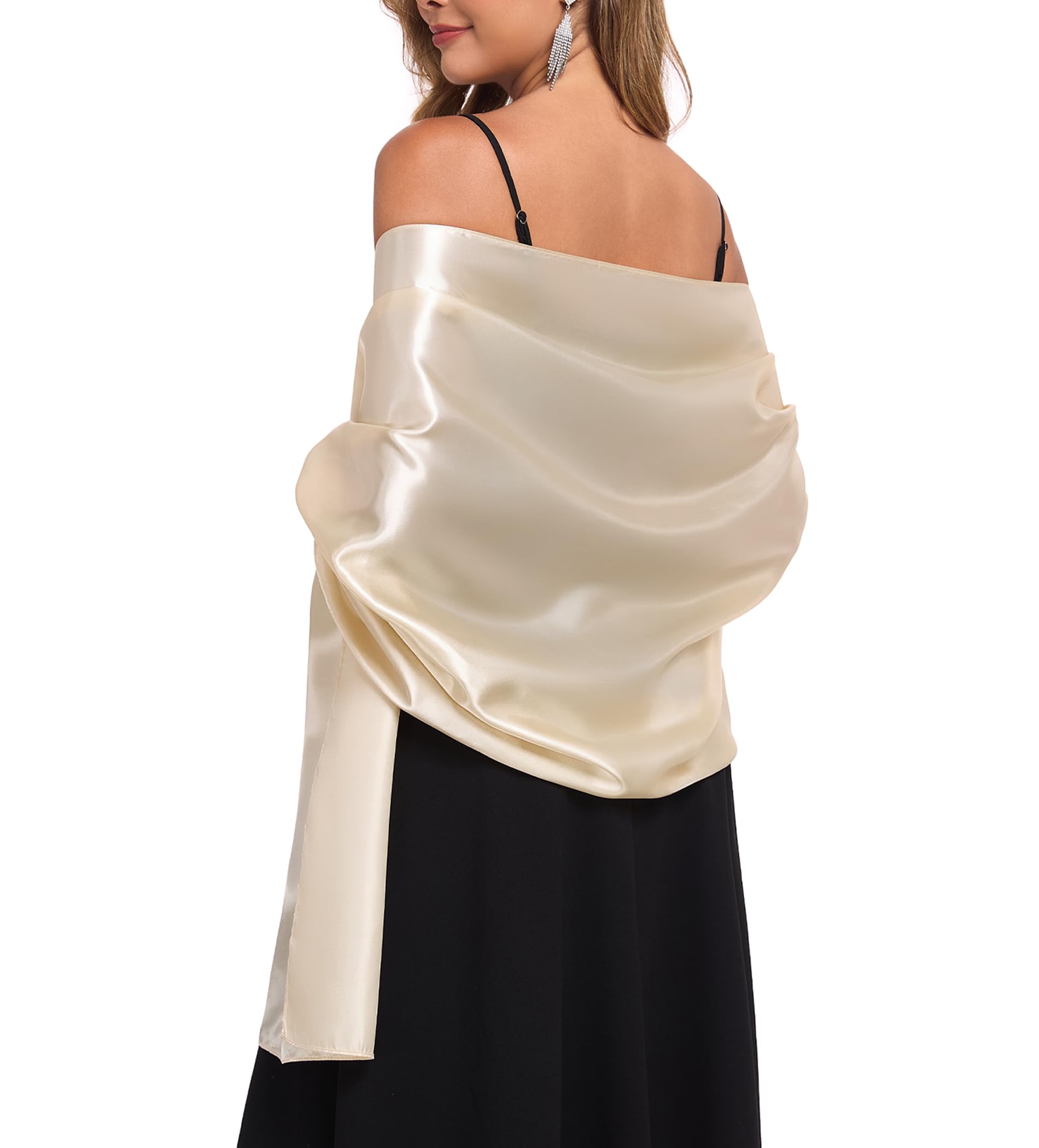 TONGFANTFL Shawls and Wraps for Evening Dresses Satin Women Long Scarf Wedding Guest Shawl