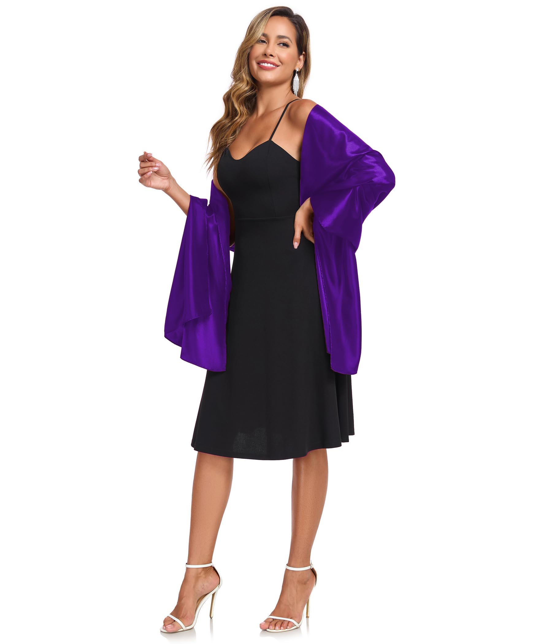 TONGFANTFL Shawls and Wraps for Evening Dresses Satin Women Long Scarf Wedding Guest Shawl