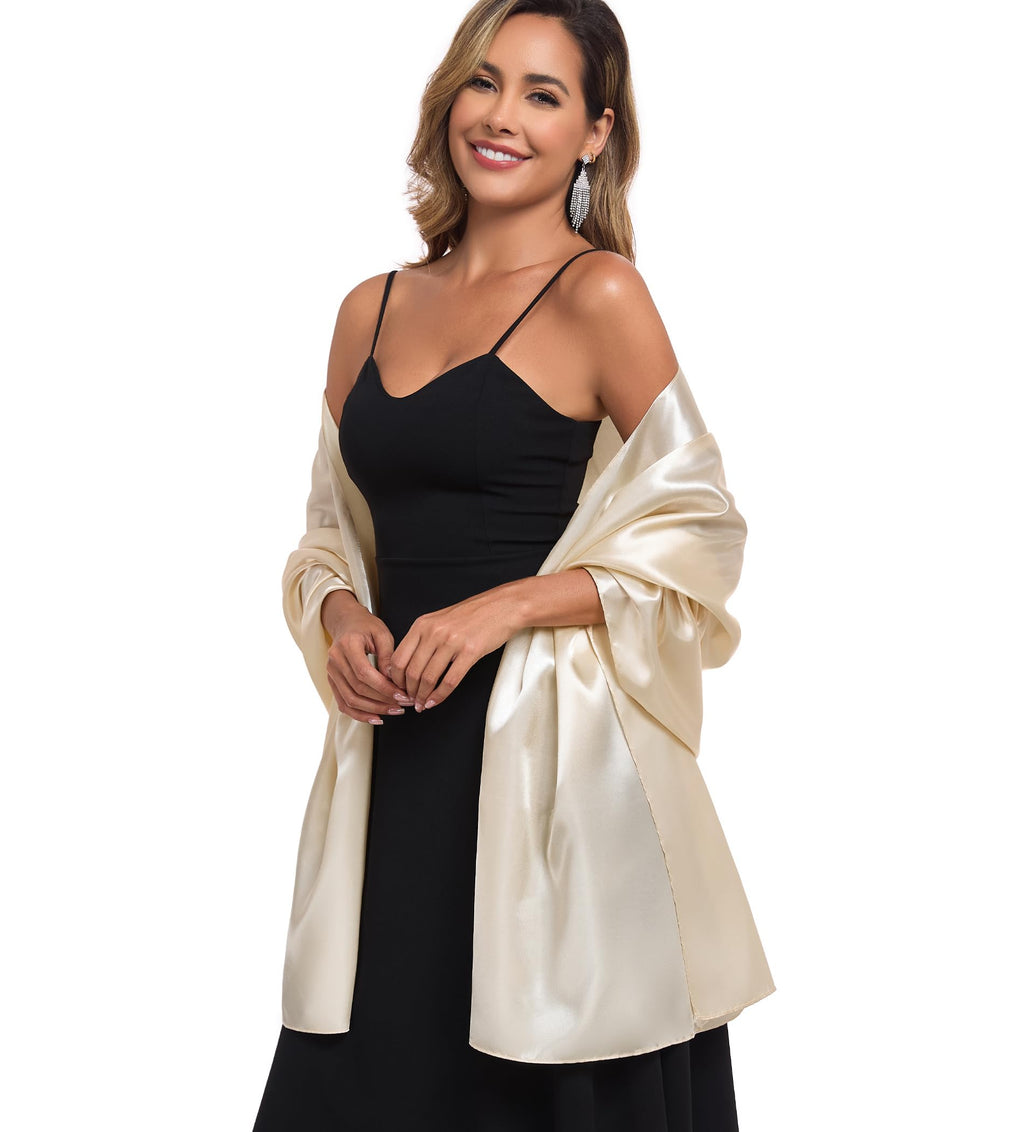 TONGFANTFL Shawls and Wraps for Evening Dresses Satin Women Long Scarf Wedding Guest Shawl