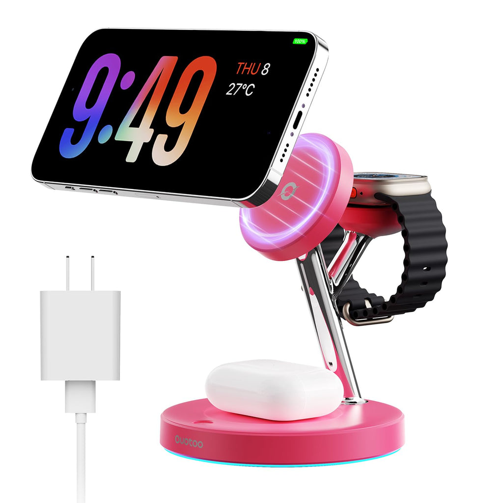 New 3 in 1 Charging Station for Apple Compatible with Magsafe Charger Stand for iPhone 17 16 15 14 13 12 Wireless Charging Station for AirPods Wireless Charger for iWatch Series