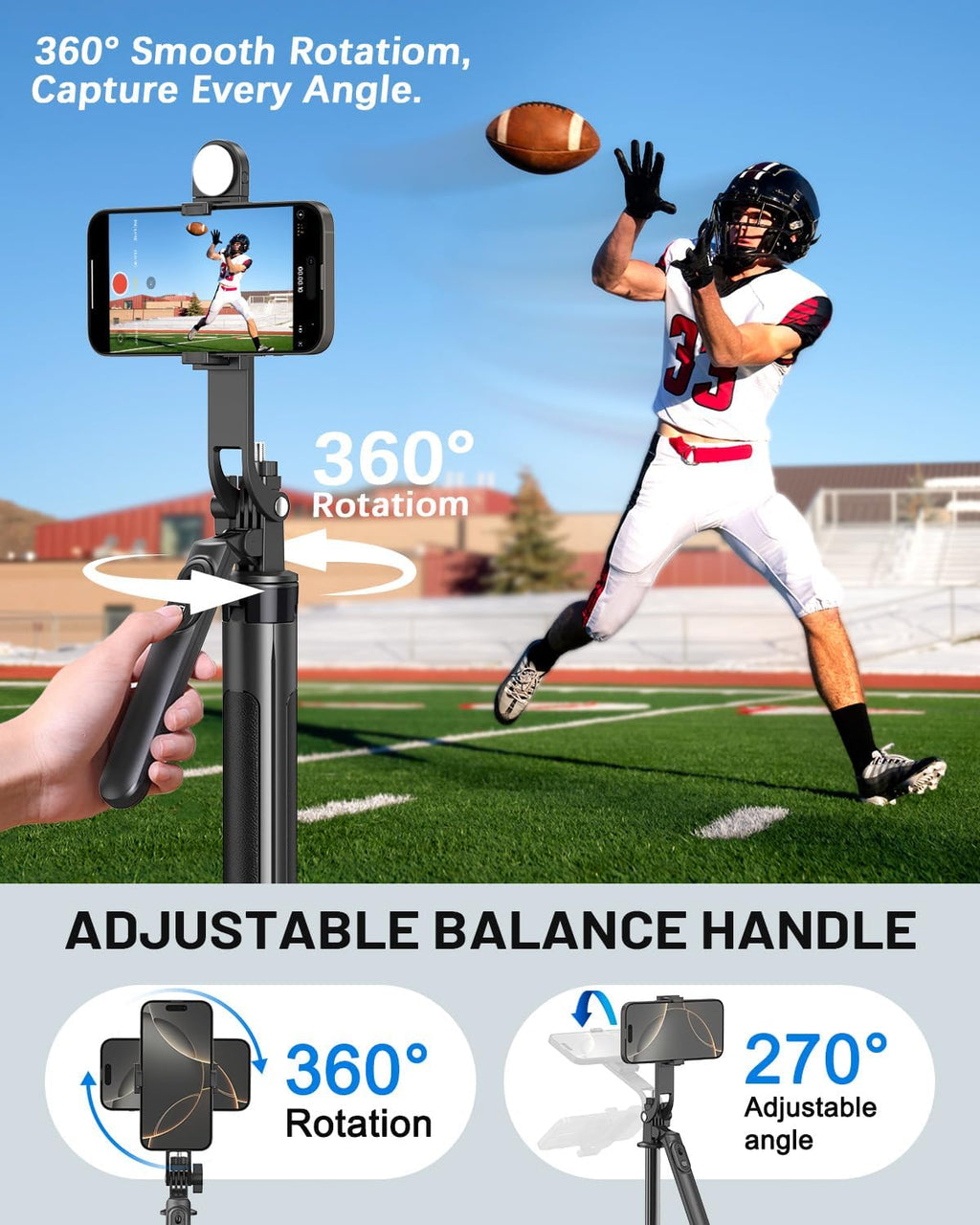 Yeaki Vlogging Kit for iPhone/Android, 71" Selfie Stick Tripod for iPhone with Light, Wireless Remote & Microphone, Adjustable Phone Tripod for TikTok/YouTube Starter Content Creator Essentials Kit