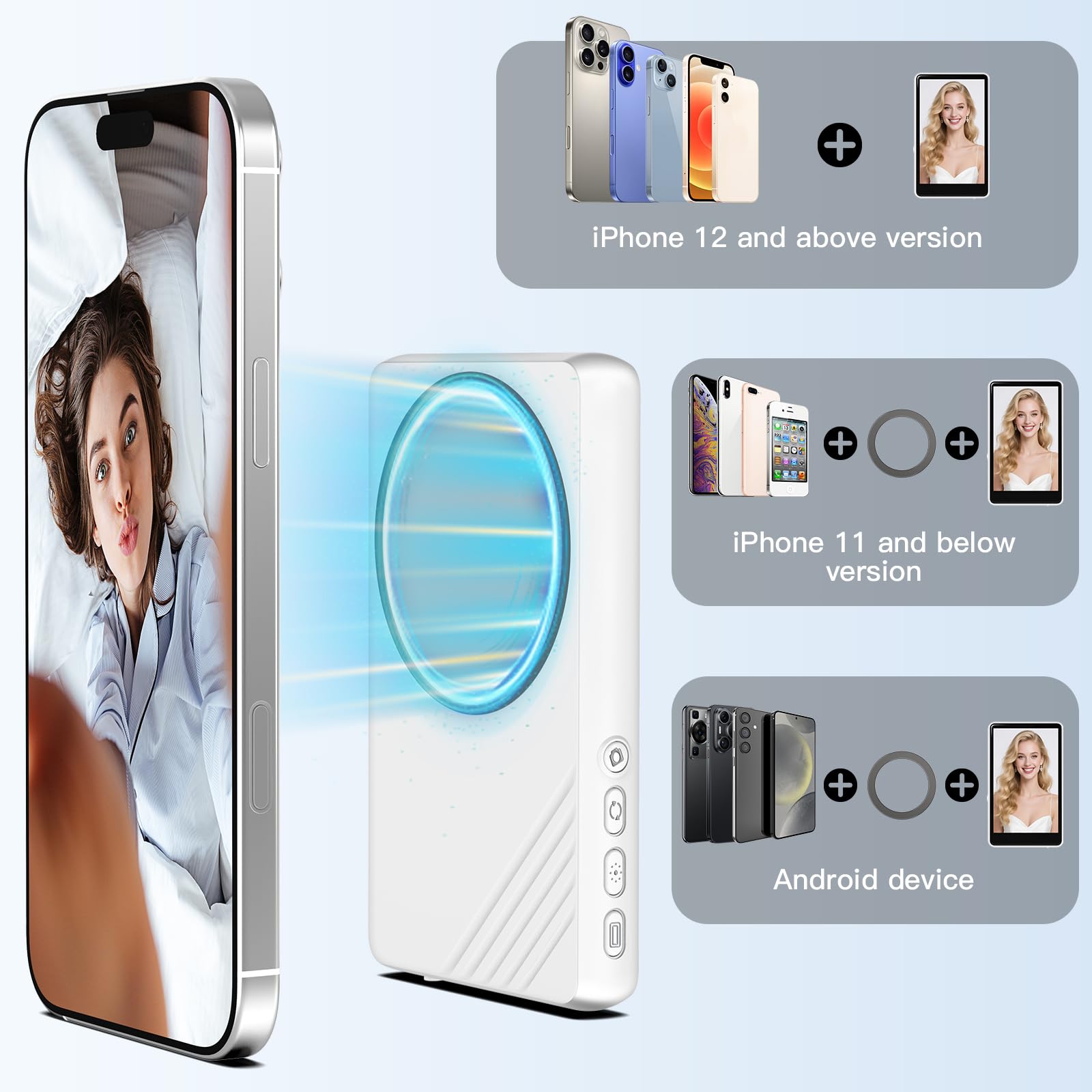 Selfie Monitor Screen iPhone, Newest Magnetic Phone Vlog Back Camera Monitor for Content Creator, Influencer, Live Streaming and TikTok, Snaplylens for iPhone Android Selfie Screen