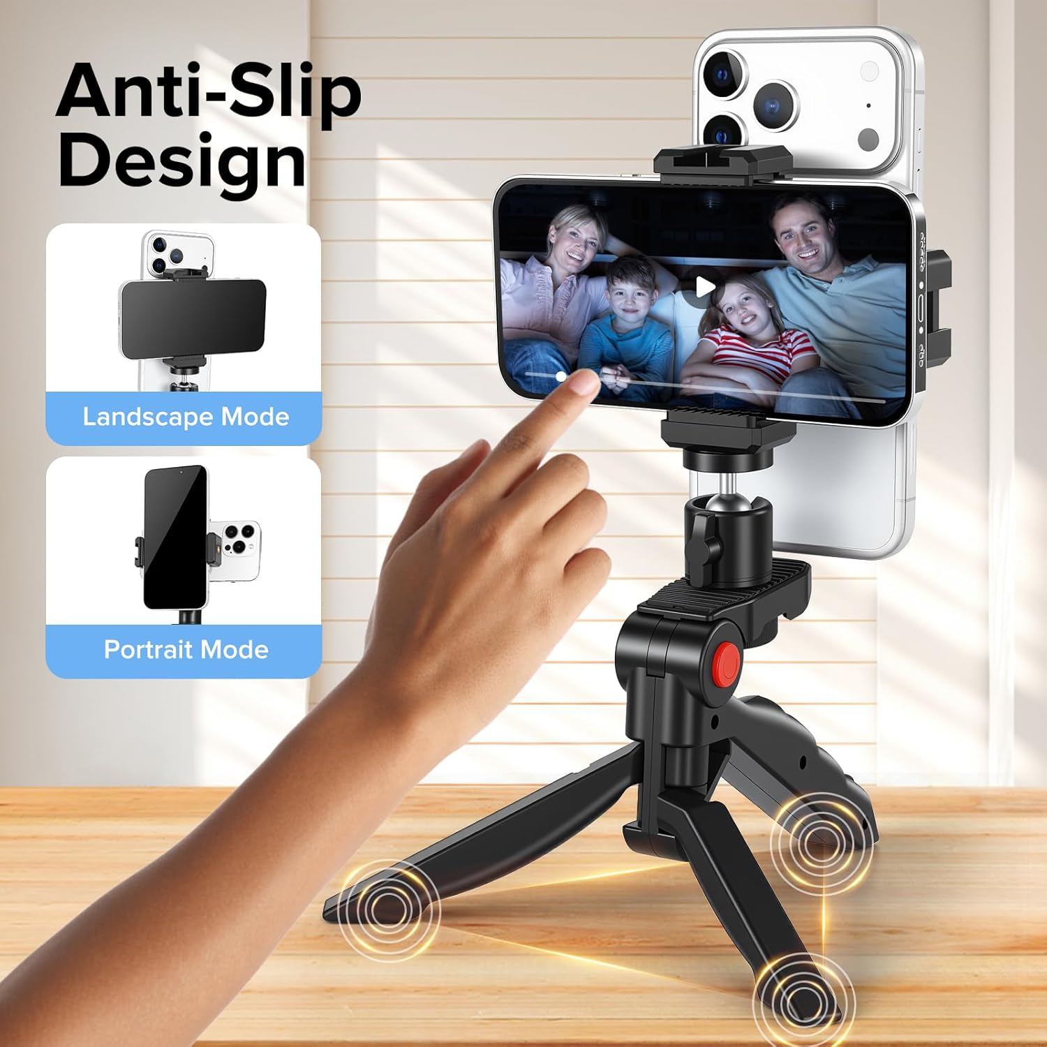 Teleprompter Kit for iPhone & Android (with Tripod), Double Phone Holder for Video Recording, Easy Storage and Transport for Vlogging, YouTube, Live Streaming, TikTok