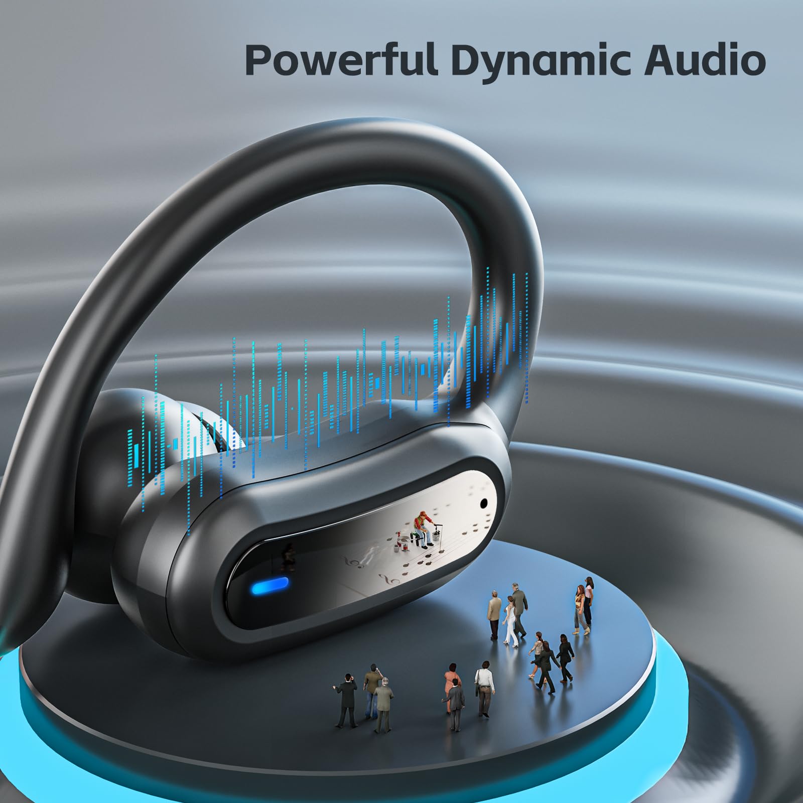 Wireless Earbuds, Bluetooth 5.4 Headphones, True Wireless Stereo Sound Earphones with Noise Cancelling Mic, Fast Charging, IPX7 Waterproof, Comfort Fit Ear Buds for Sports/Workouts/Travel (Deep Black)