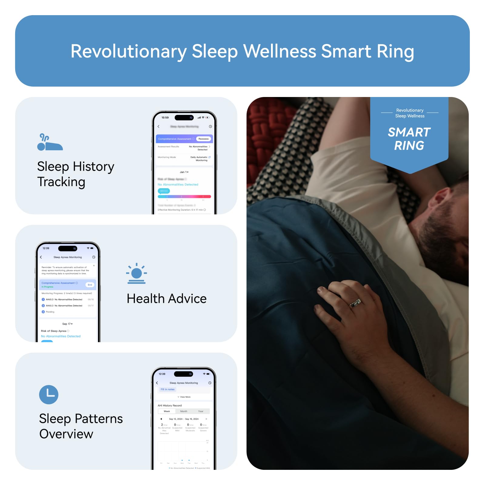 RingConn Gen 2, World’s First Smart Ring with Sleep Apnea Monitoring, No APP Subscription, 12-Day Battery Life, Stress/Heart Rate/Women's Health Tracker, Android & iOS Compatible (Black, Size 10)